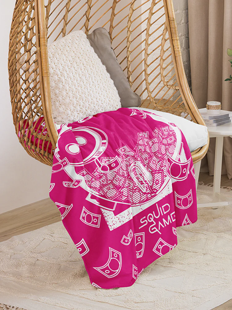 Squid Game Piggy Bank Sherpa Blanket - Image 5