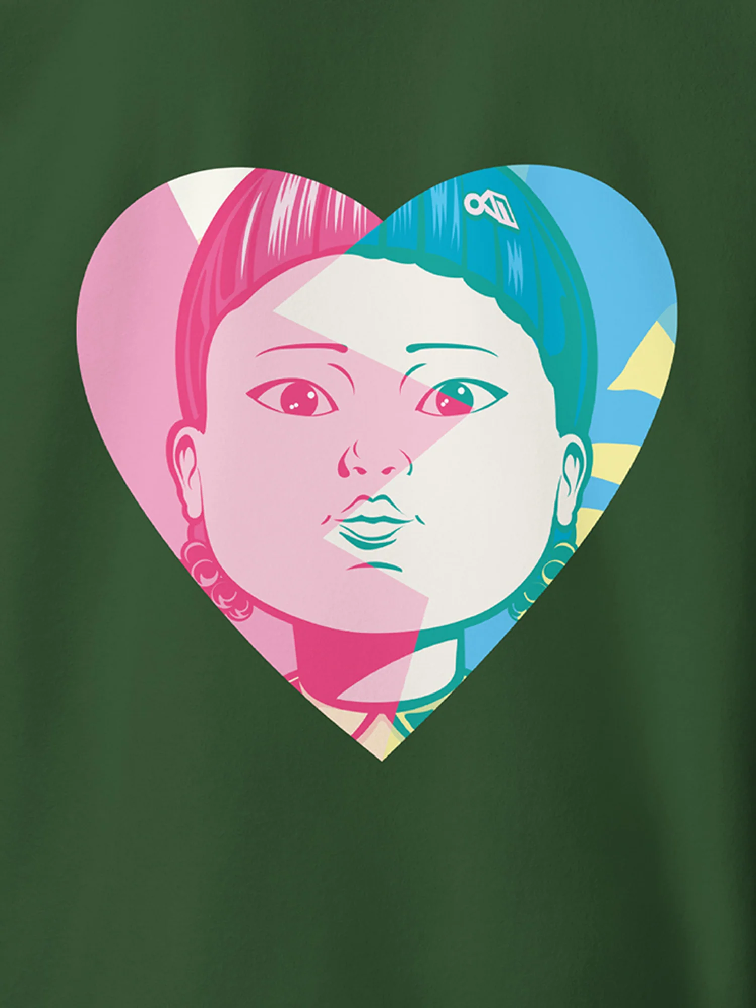 Squid Game Valentine Young-Hee Unisex Premium Sweatshirt [Forest Green] - Image 2