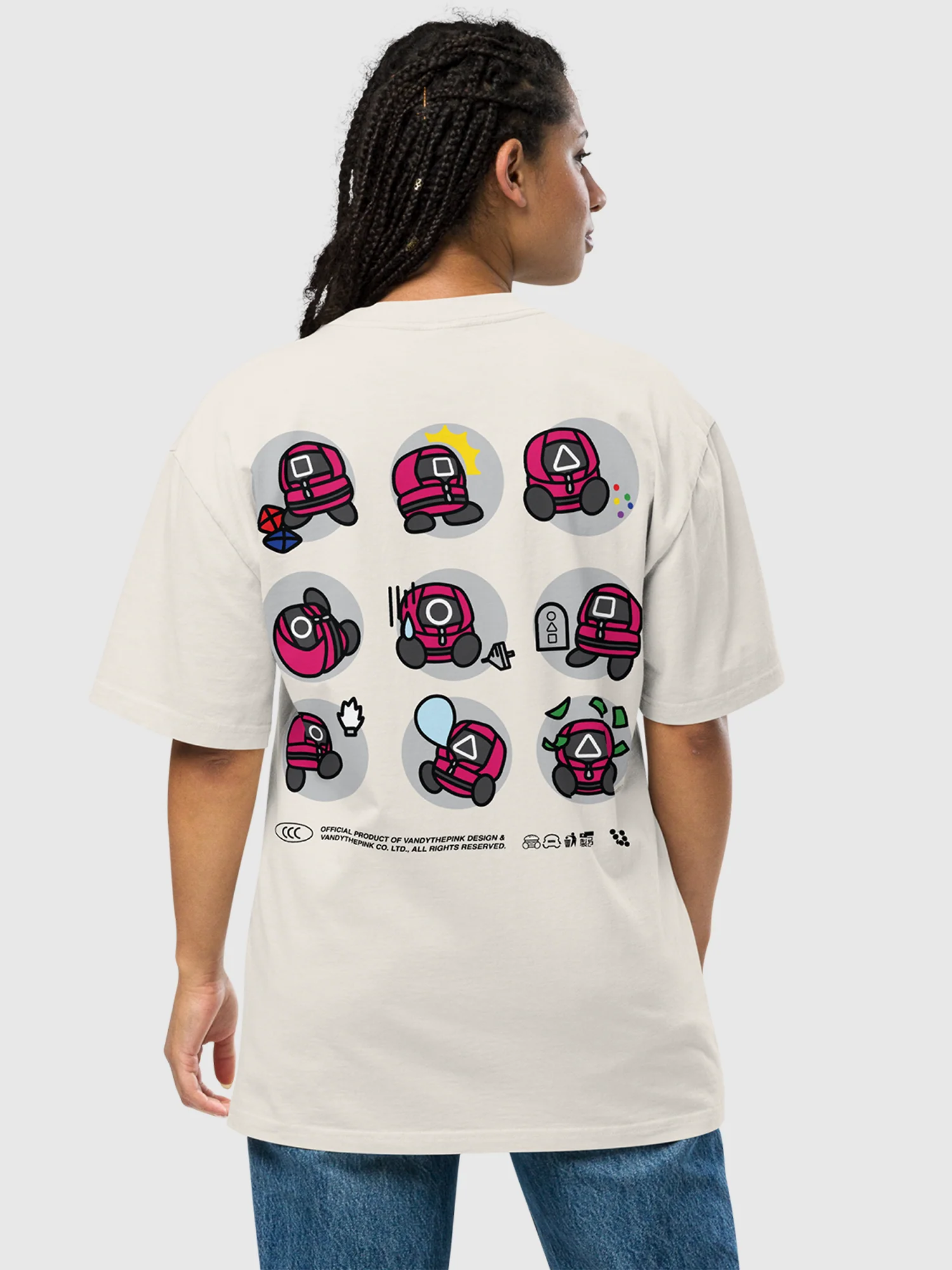 Squid Game x VandyThePink Guards Oversized Faded T-Shirt - Image 6