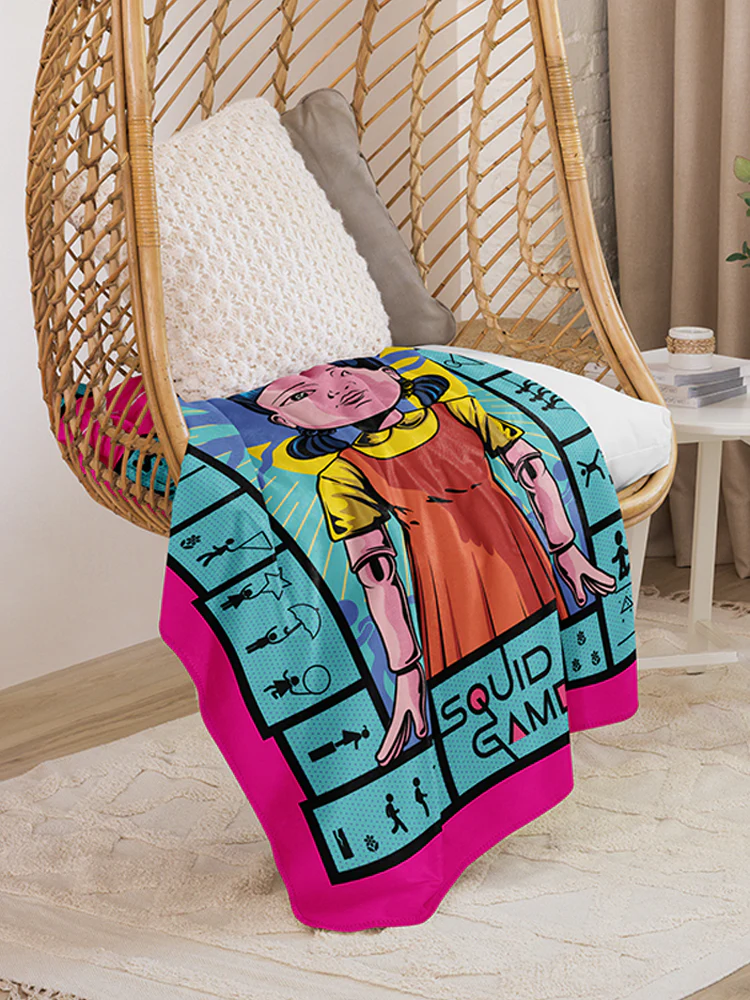 Squid Game Young-Hee Doll Sherpa Blanket - Image 5