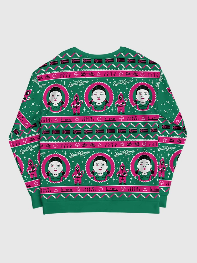 Squid Game Young-Hee Holiday Crewneck Sweatshirt - Image 2
