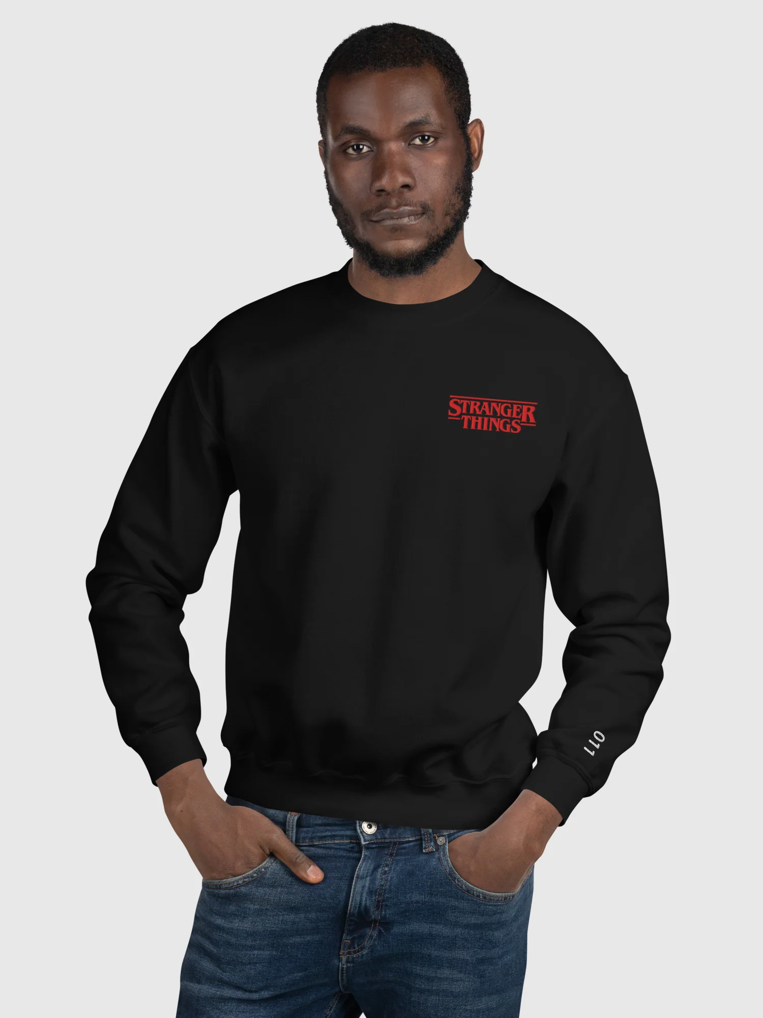 Stranger Things 011 Embroidered Crewneck - Image 3