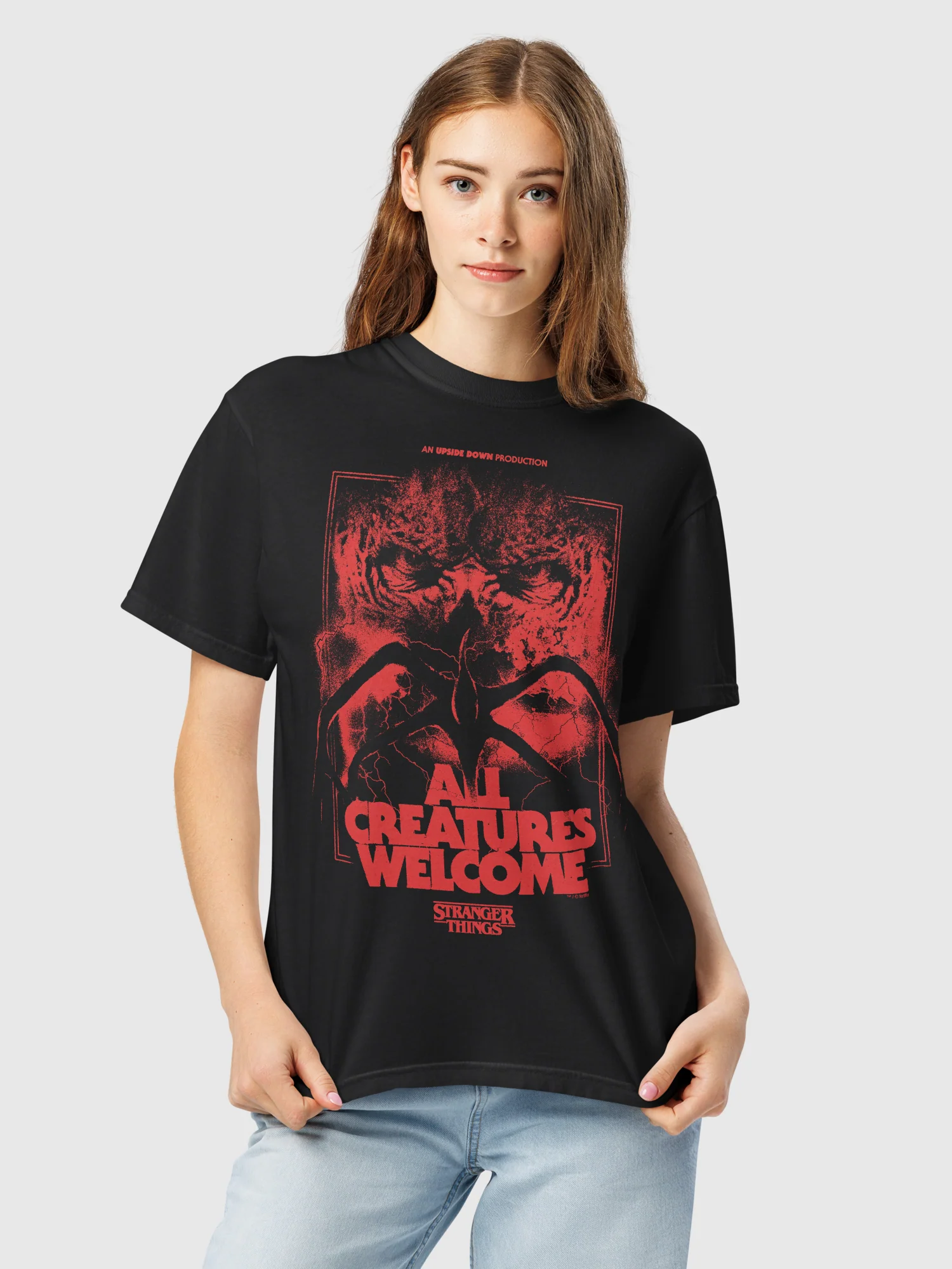 Stranger Things All Creatures Welcome Comfort Colors T-Shirt - Image 2