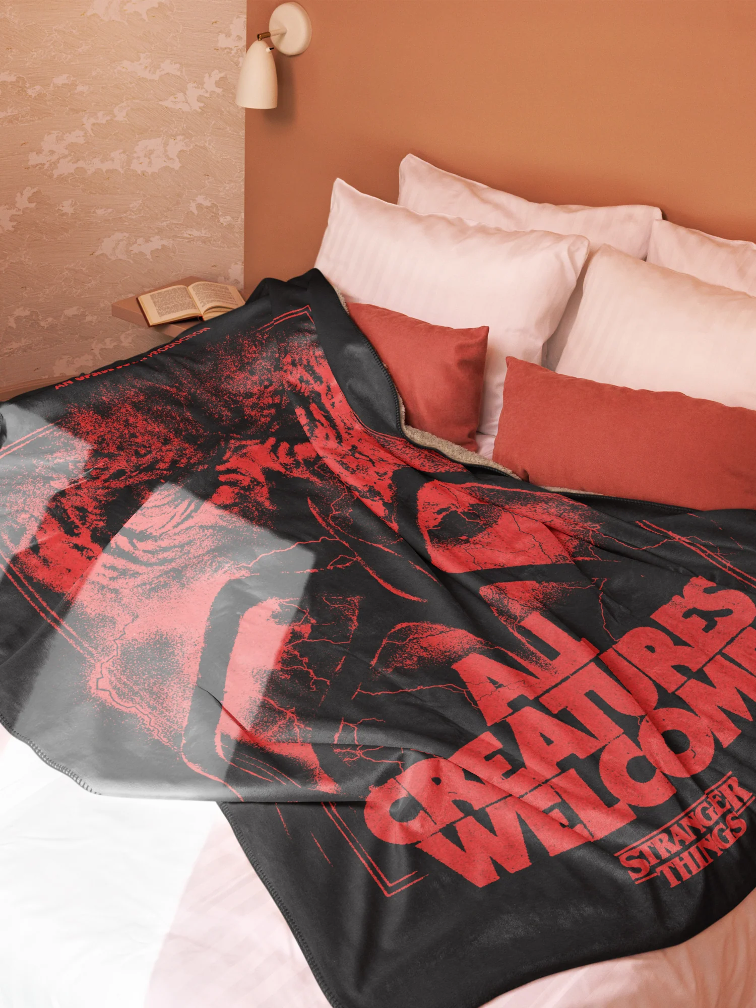 Stranger Things All Creatures Welcome Premium Sherpa Blanket - Image 3