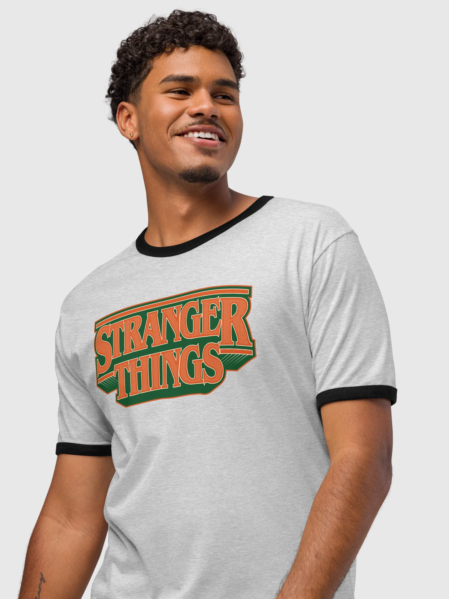 Stranger Things Arched Logo Ringer T-Shirt - Image 2