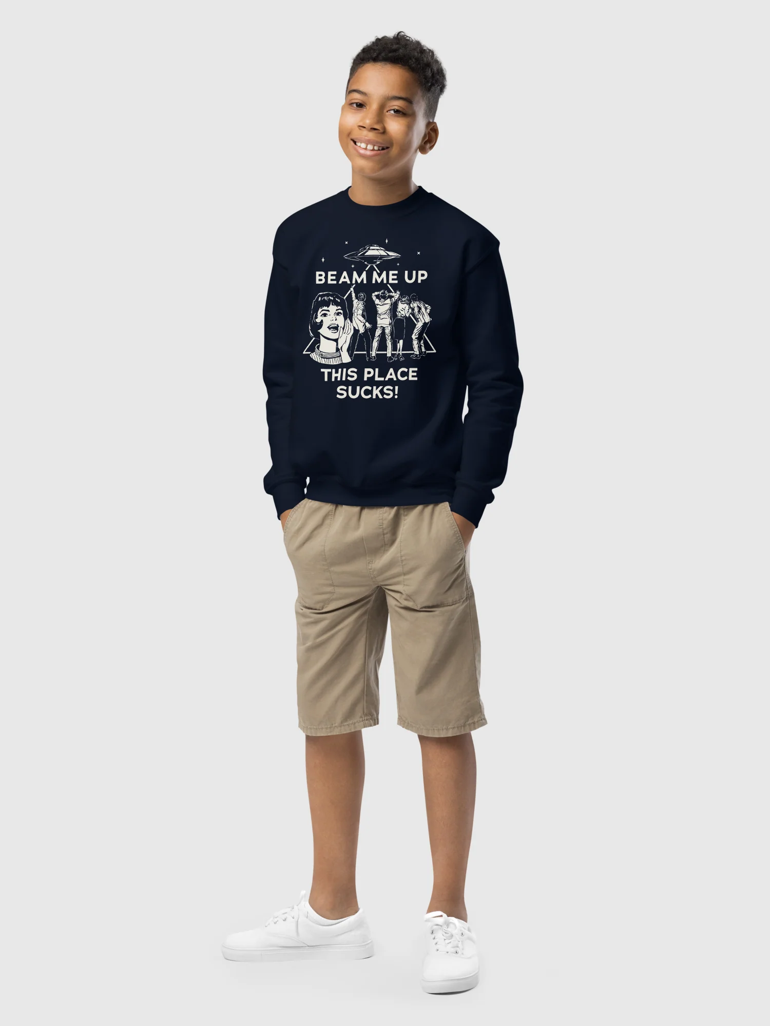 Stranger Things Beam Me Up Kids Sweatshirt - Image 5