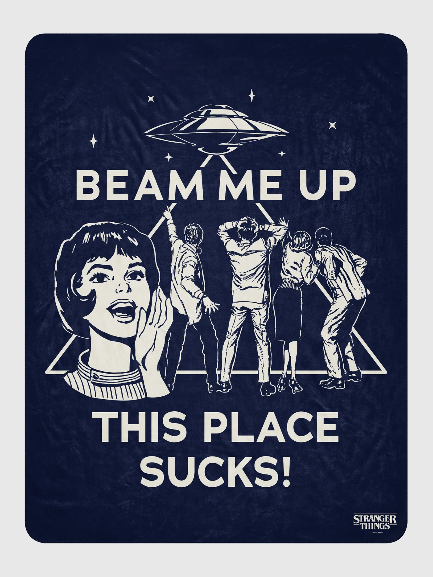 Stranger Things Beam Me Up Sherpa Blanket - Image 5