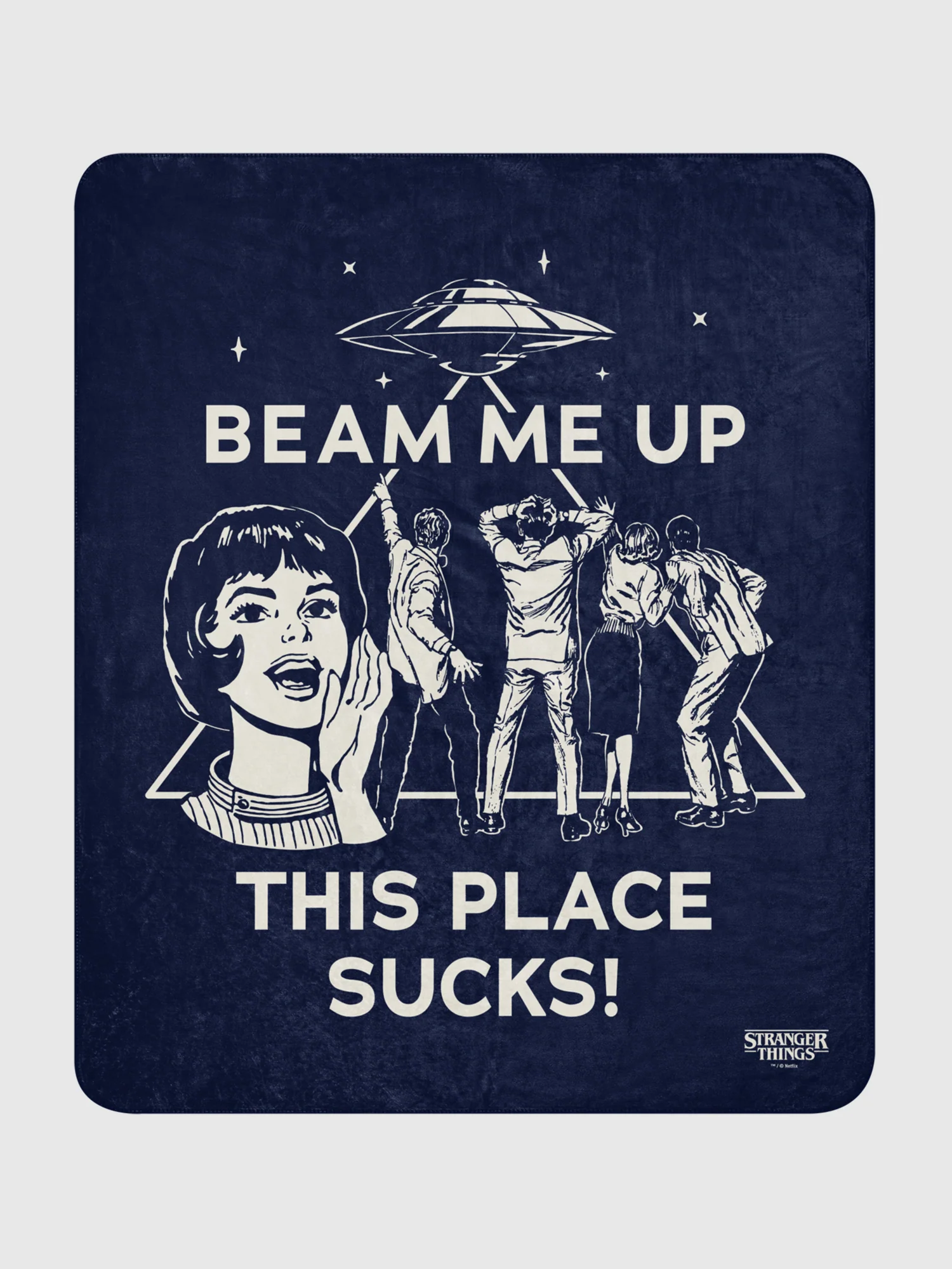 Stranger Things Beam Me Up Sherpa Blanket - Image 7