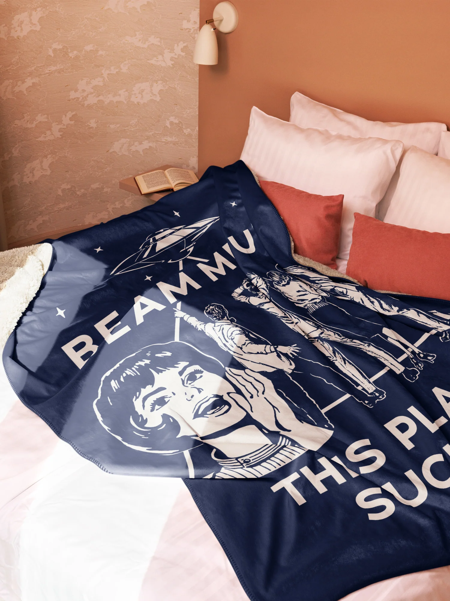 Stranger Things Beam Me Up Sherpa Blanket - Image 9