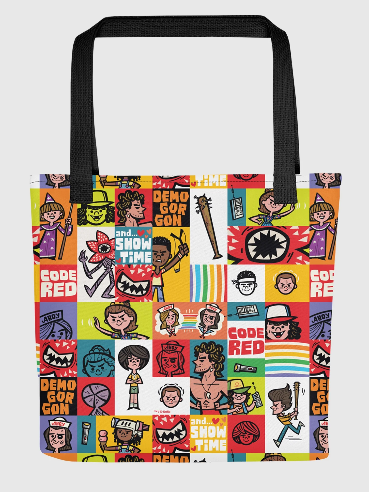 Stranger Things Cartoon Pattern Tote Bag - Image 2