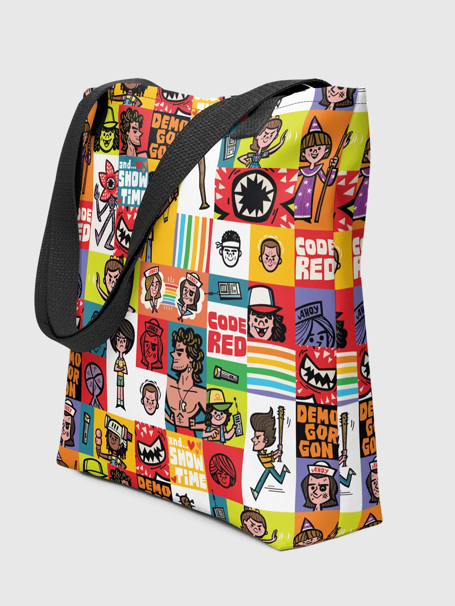 Stranger Things Cartoon Pattern Tote Bag - Image 3