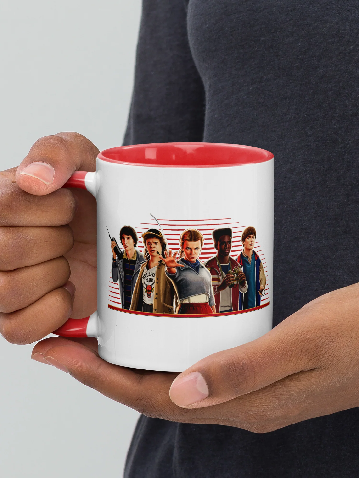 Stranger Things Character Line Up Two-Tone Mug - Image 3