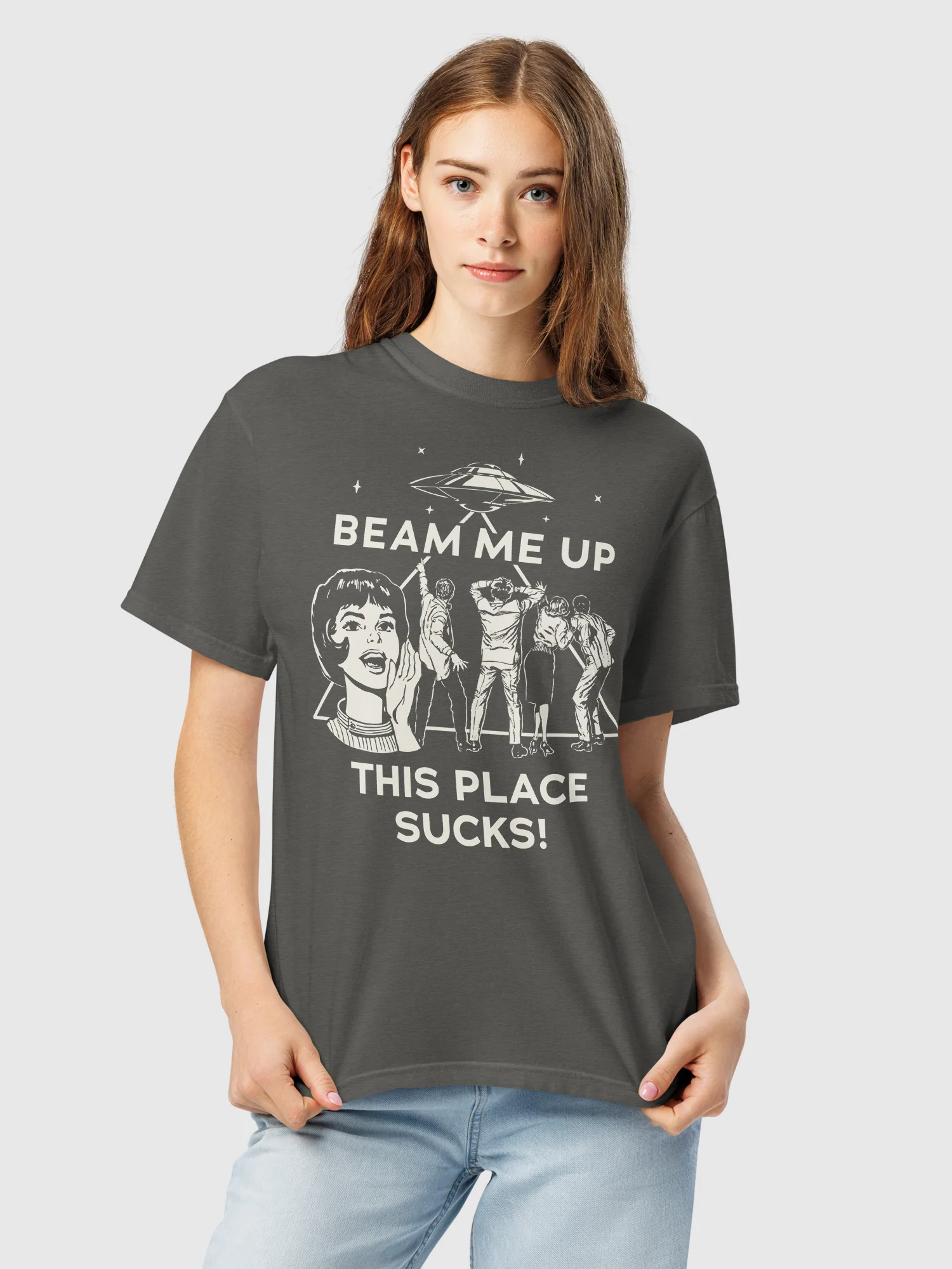 Stranger Things Beam Me Up Comfort Colors T-Shirt - Image 3