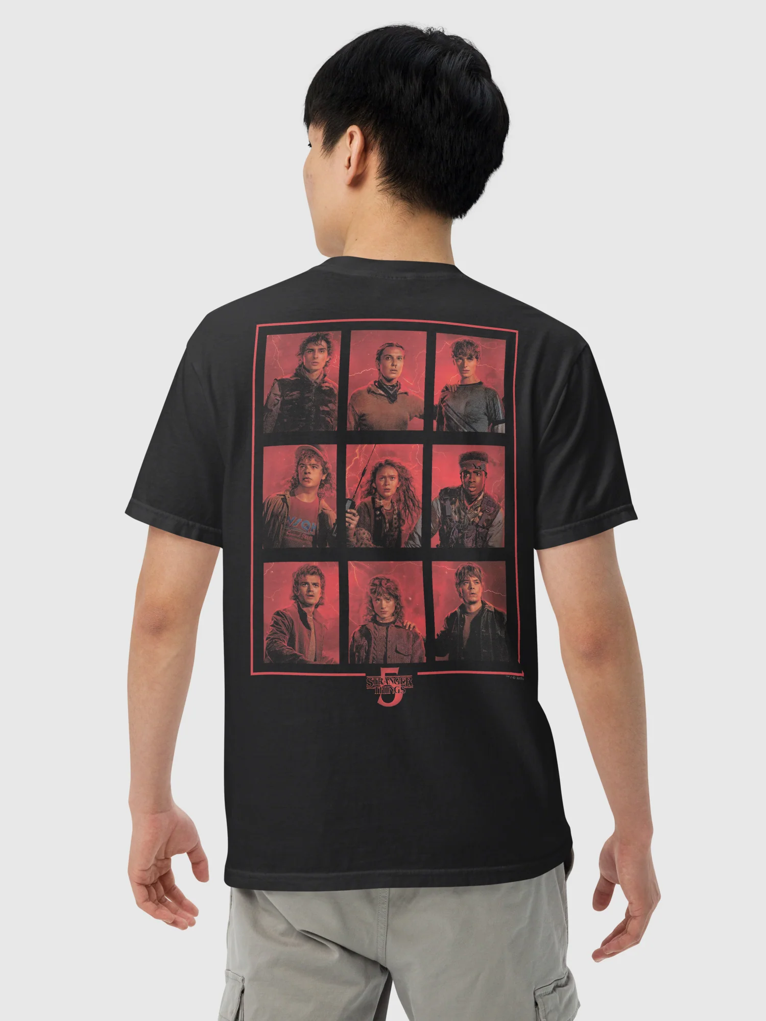Stranger Things Comfort Colors T-Shirt Season 5 Characters Grid - Image 3