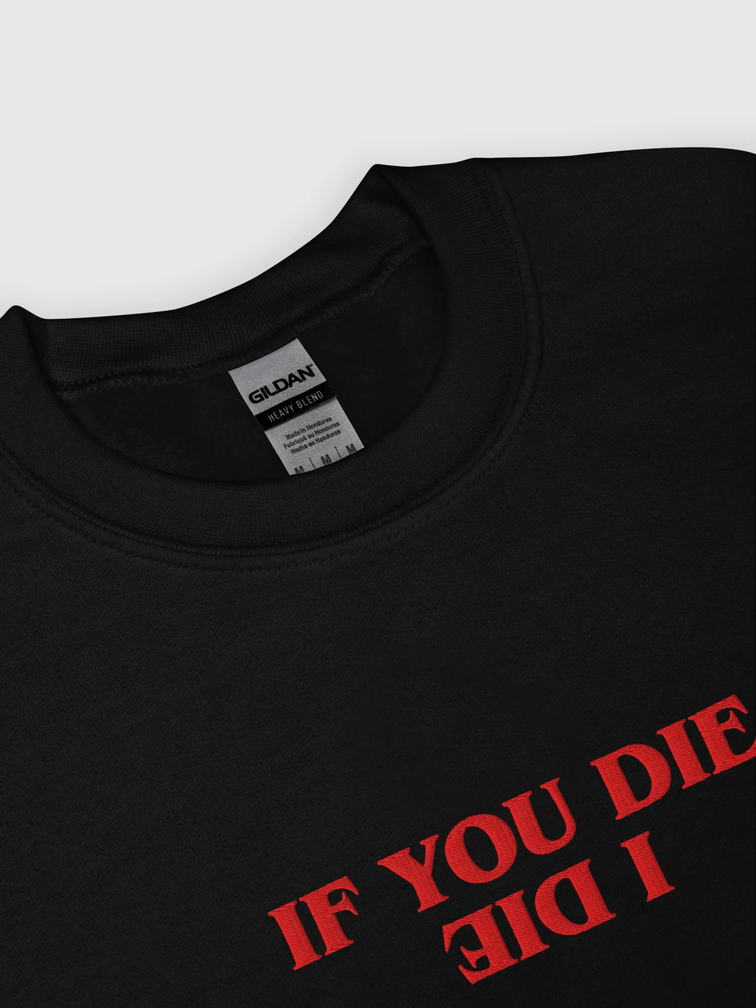 Stranger Things Crewneck If You Die, I Die Embroidered - Image 3