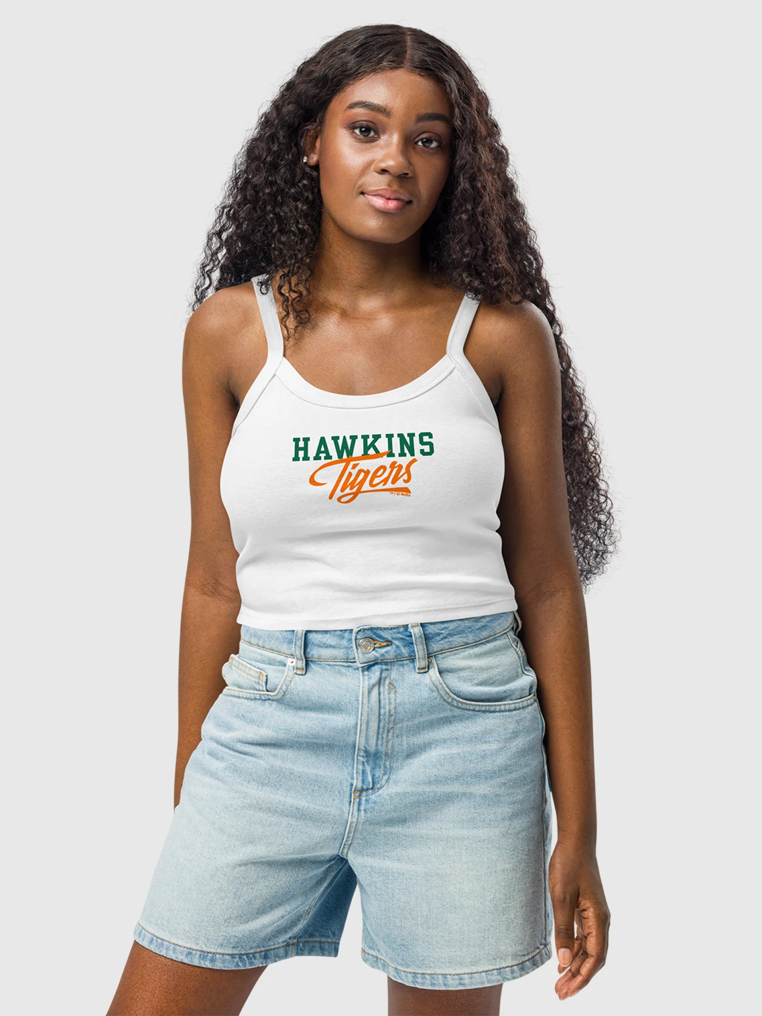 Stranger Things Hawkins High Tigers Women's Micro-Rib Tank Top - Image 4
