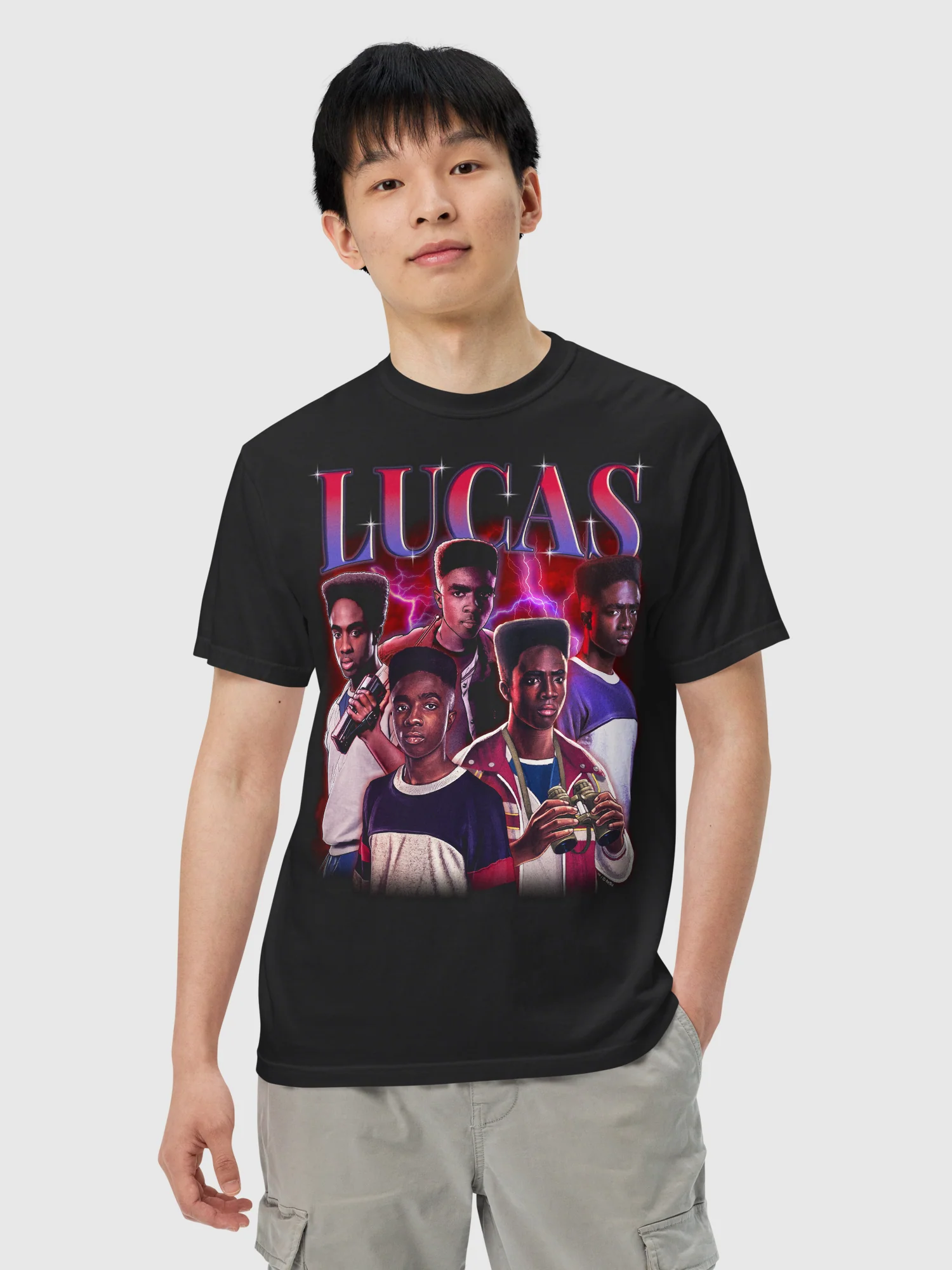 Stranger Things T-Shirt Comfort Colors Lucas Hearthrob - Image 2
