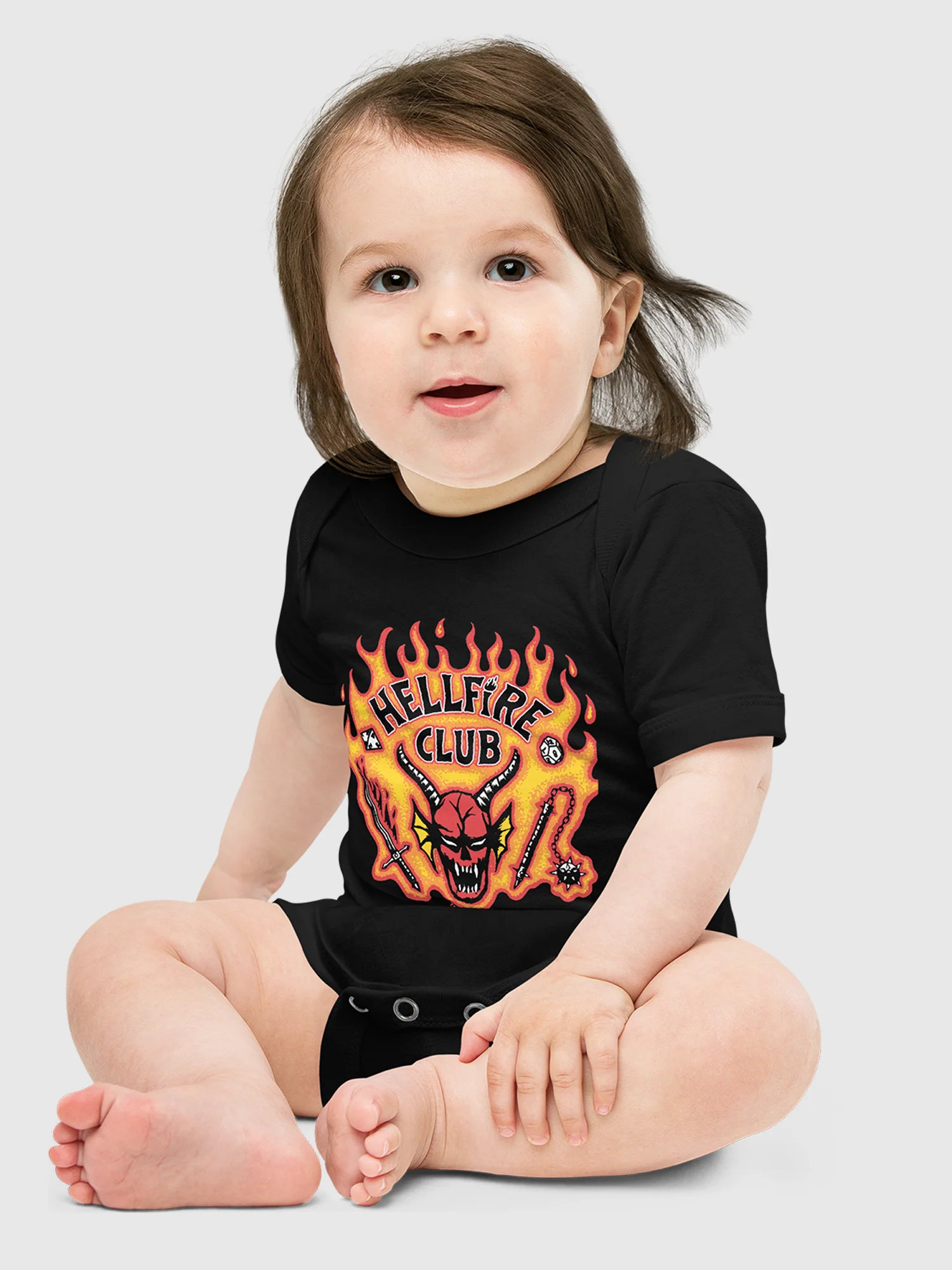 Stranger Things Hellfire Club Baby Bodysuit - Image 2