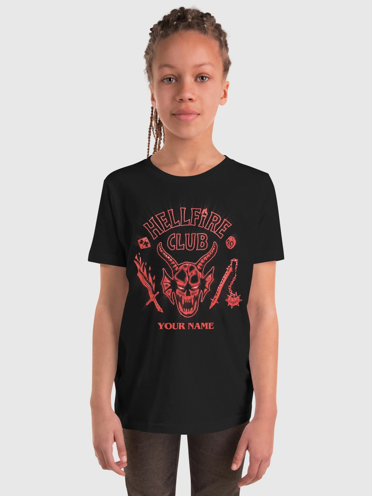 Stranger Things Hellfire Club Personalized Kids T-Shirt - Image 2