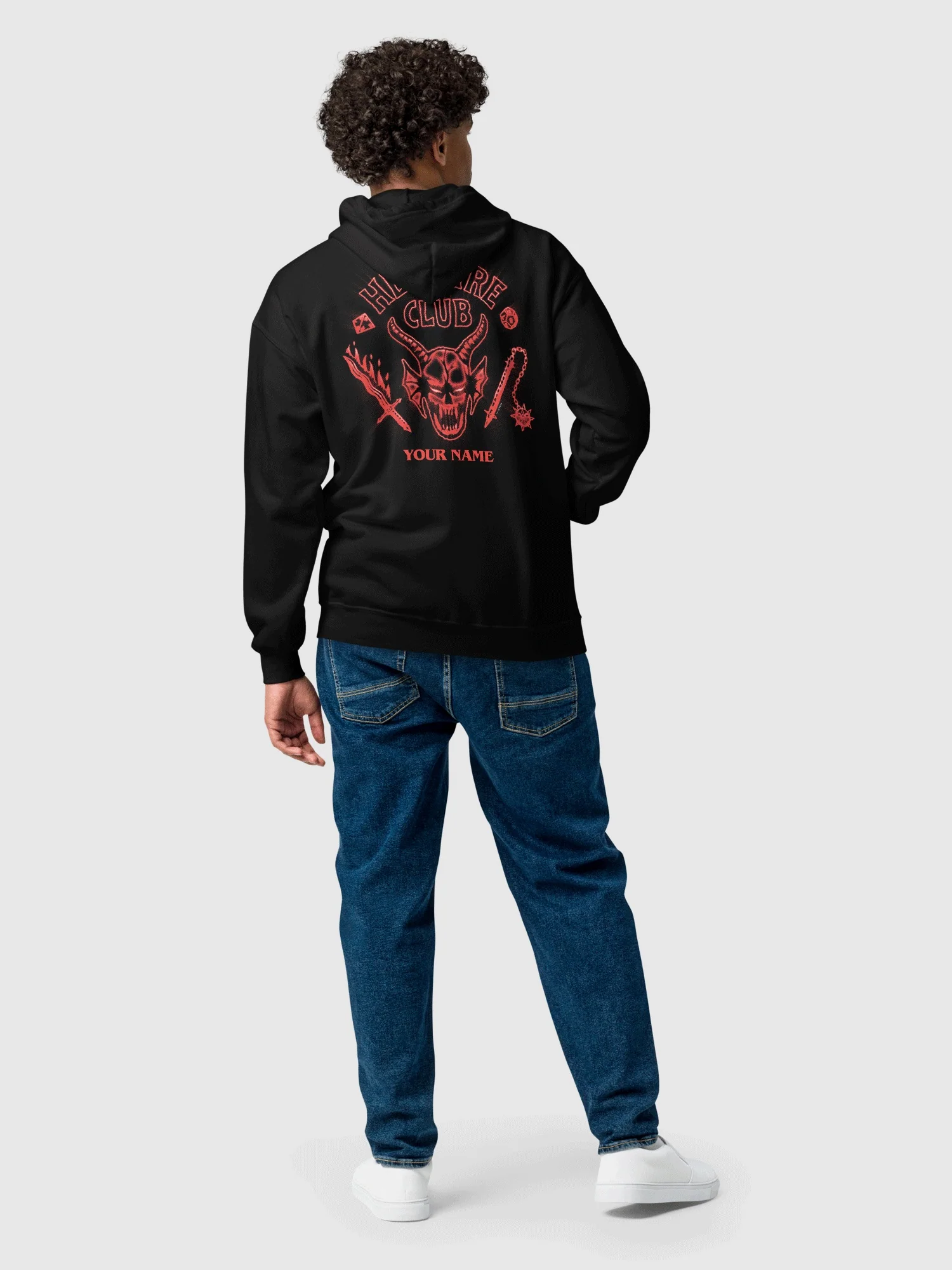 Stranger Things Hellfire Club Personalized Zip-Up Hoodie - Image 3