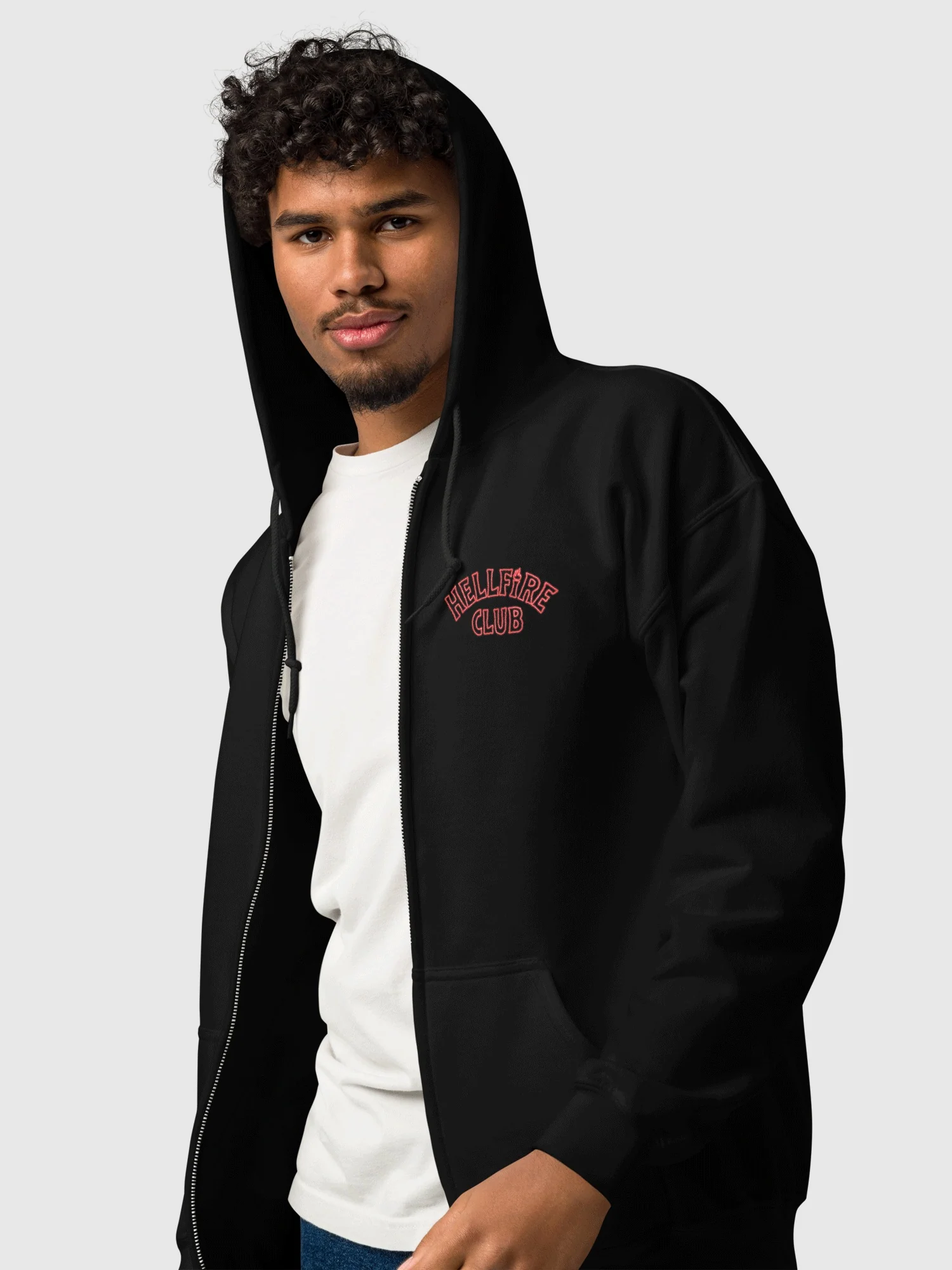 Stranger Things Hellfire Club Personalized Zip-Up Hoodie - Image 4