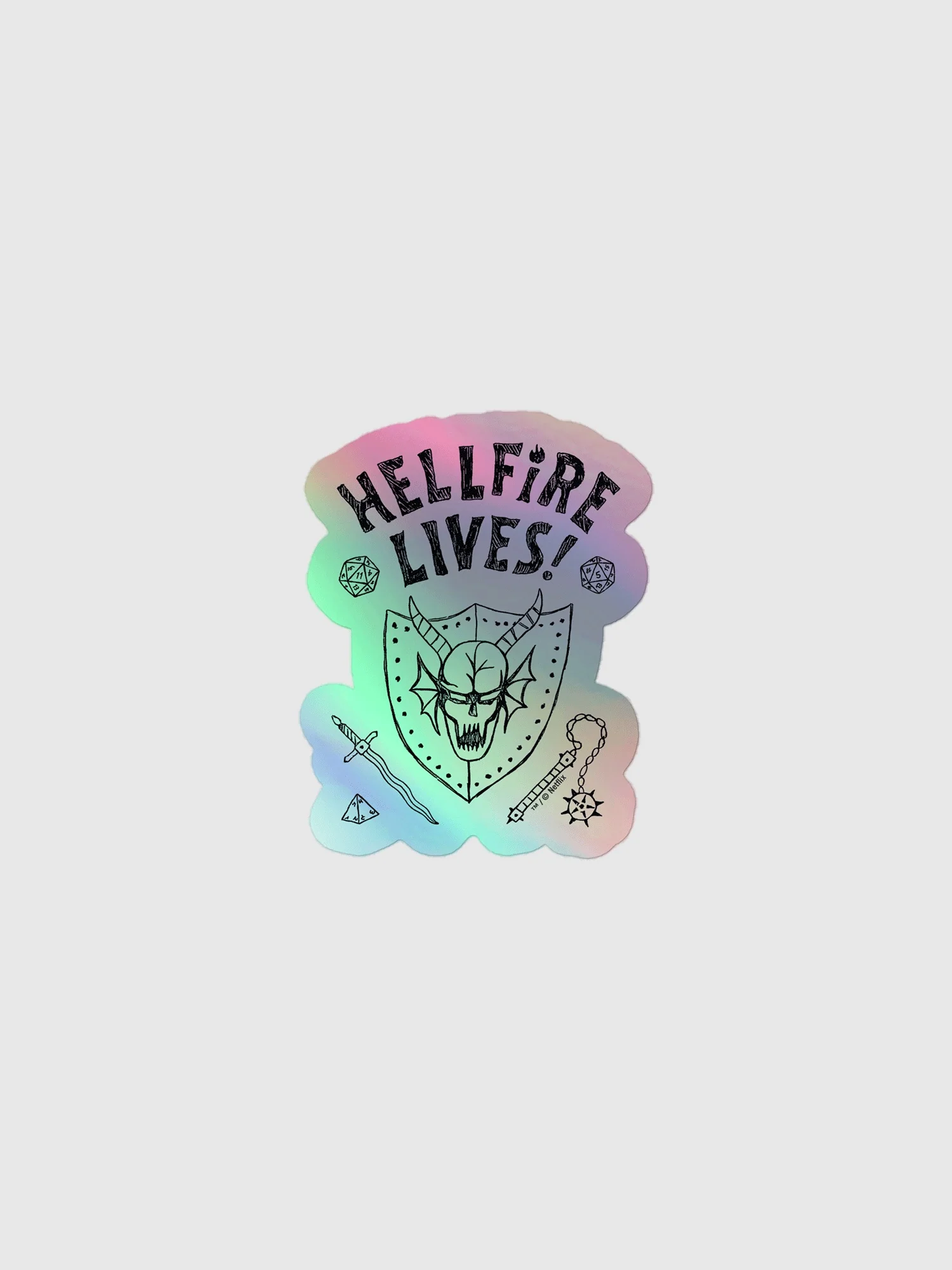 Stranger Things Hellfire Lives Holographic Sticker - Image 3