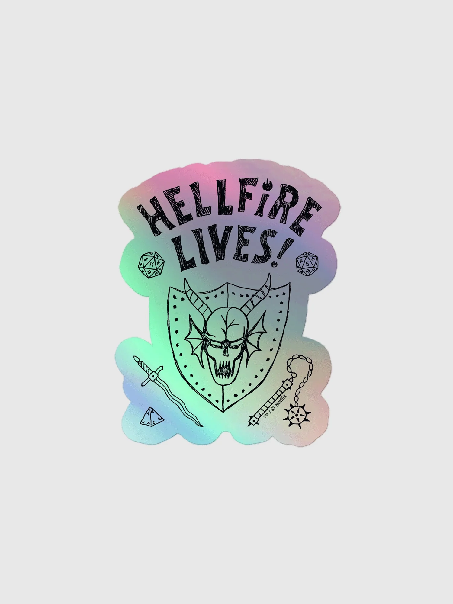 Stranger Things Hellfire Lives Holographic Sticker - Image 4