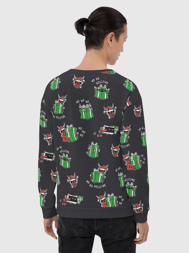 Hellfire Club Ho Ho Hellfire Holiday Crewneck Sweatshirt - Image 4