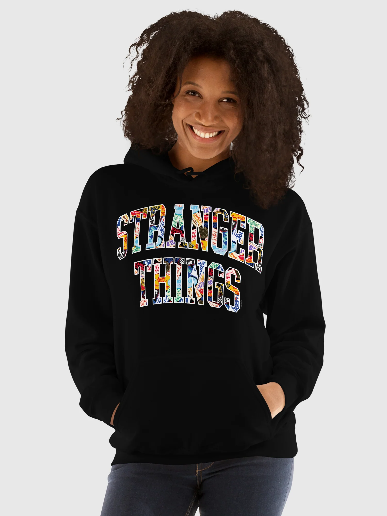 Stranger Things Hoodie Logo Collage - Image 2