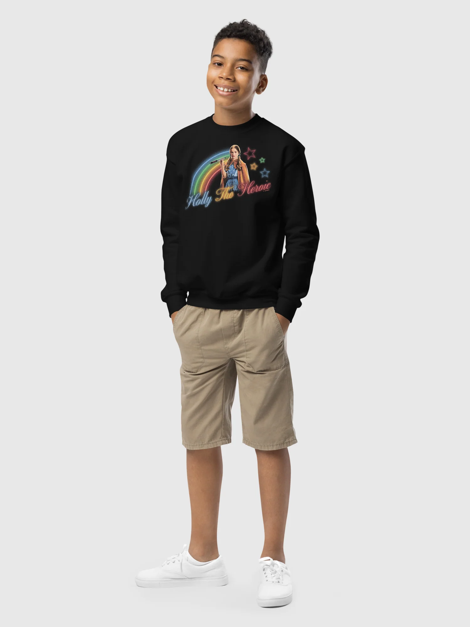 Stranger Things Kids Crewneck Holly The Heroic Rainbow - Image 2