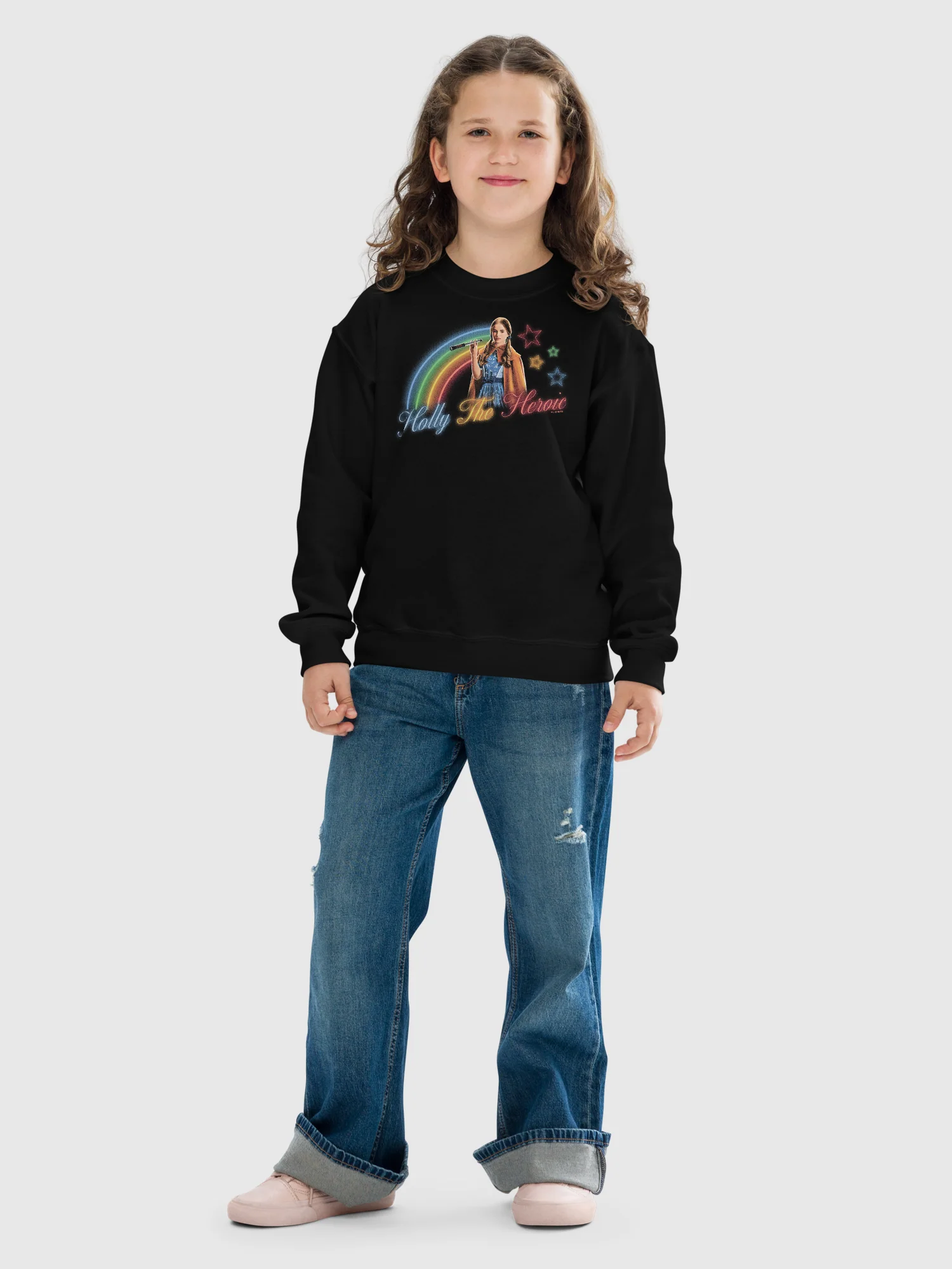 Stranger Things Kids Crewneck Holly The Heroic Rainbow - Image 3