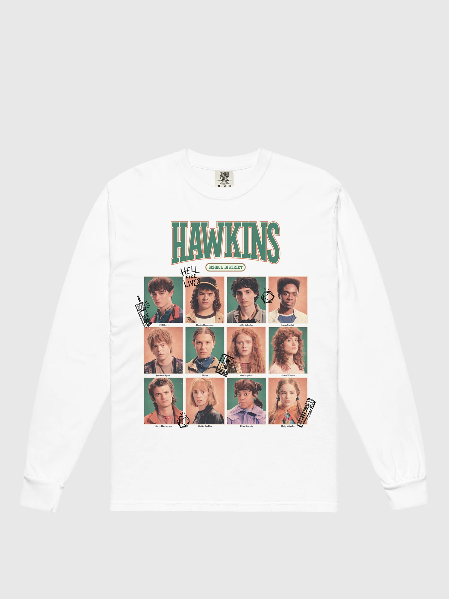 Stranger Things Long Sleeve T-Shirt Hawkins School District - Image 4