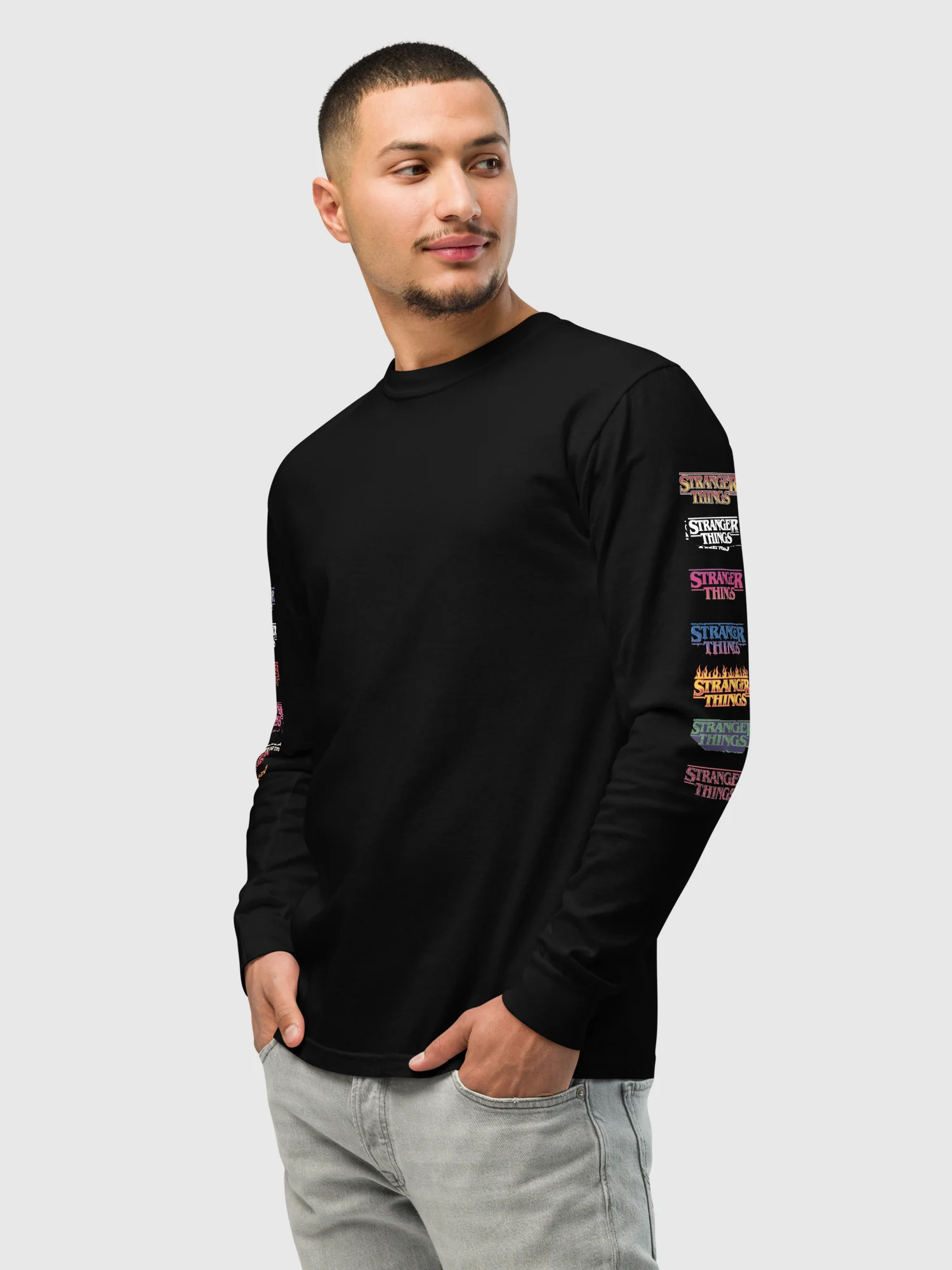 Stranger Things Long Sleeve T-Shirt Logos - Image 3