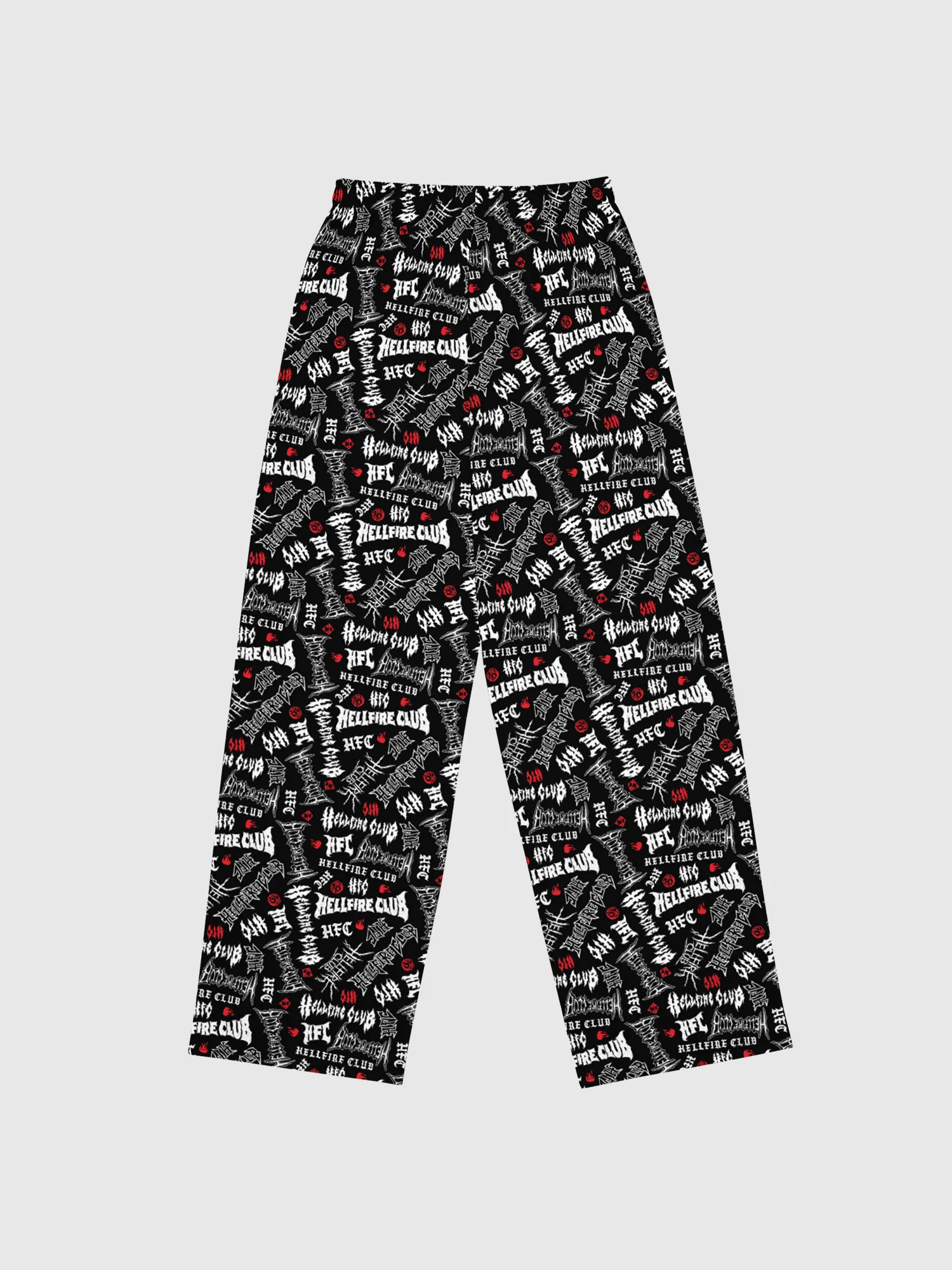 Stranger Things Lounge Pants Hellfire Club Script Pattern - Image 3