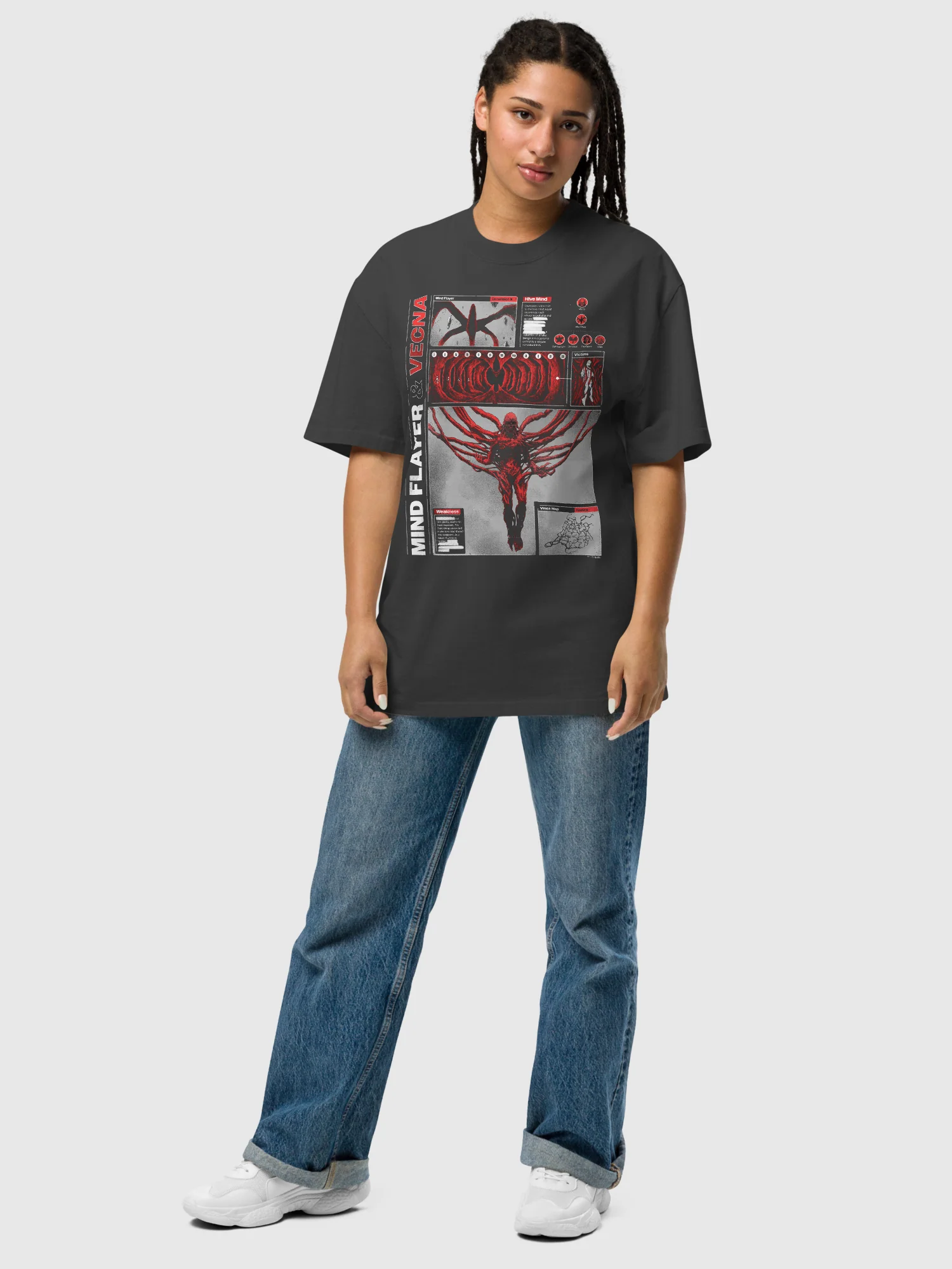 Stranger Things Oversized Faded T-Shirt Mission Upside Down - Image 2