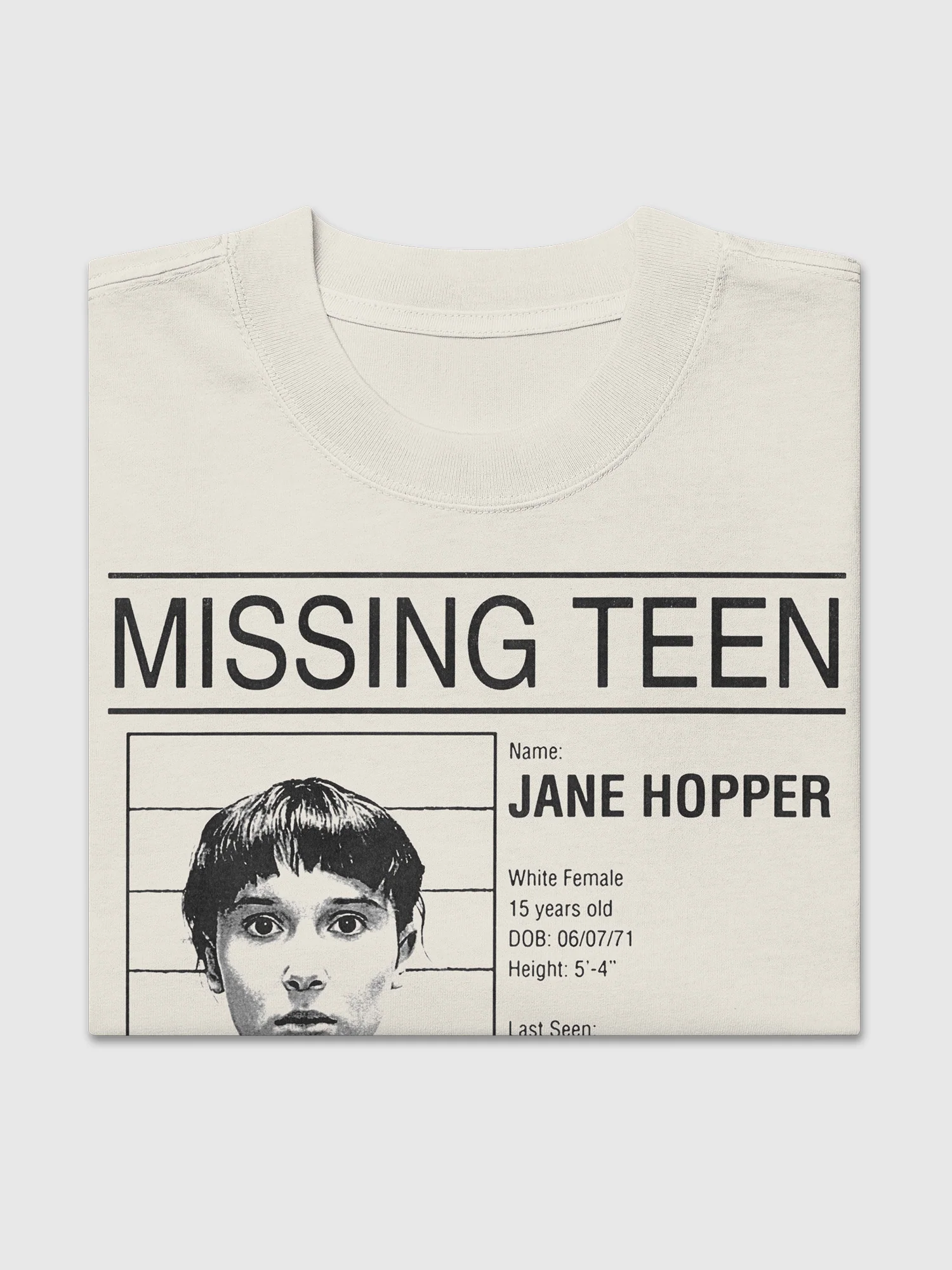Stranger Things Oversized T-Shirt Missing Jane - Image 2