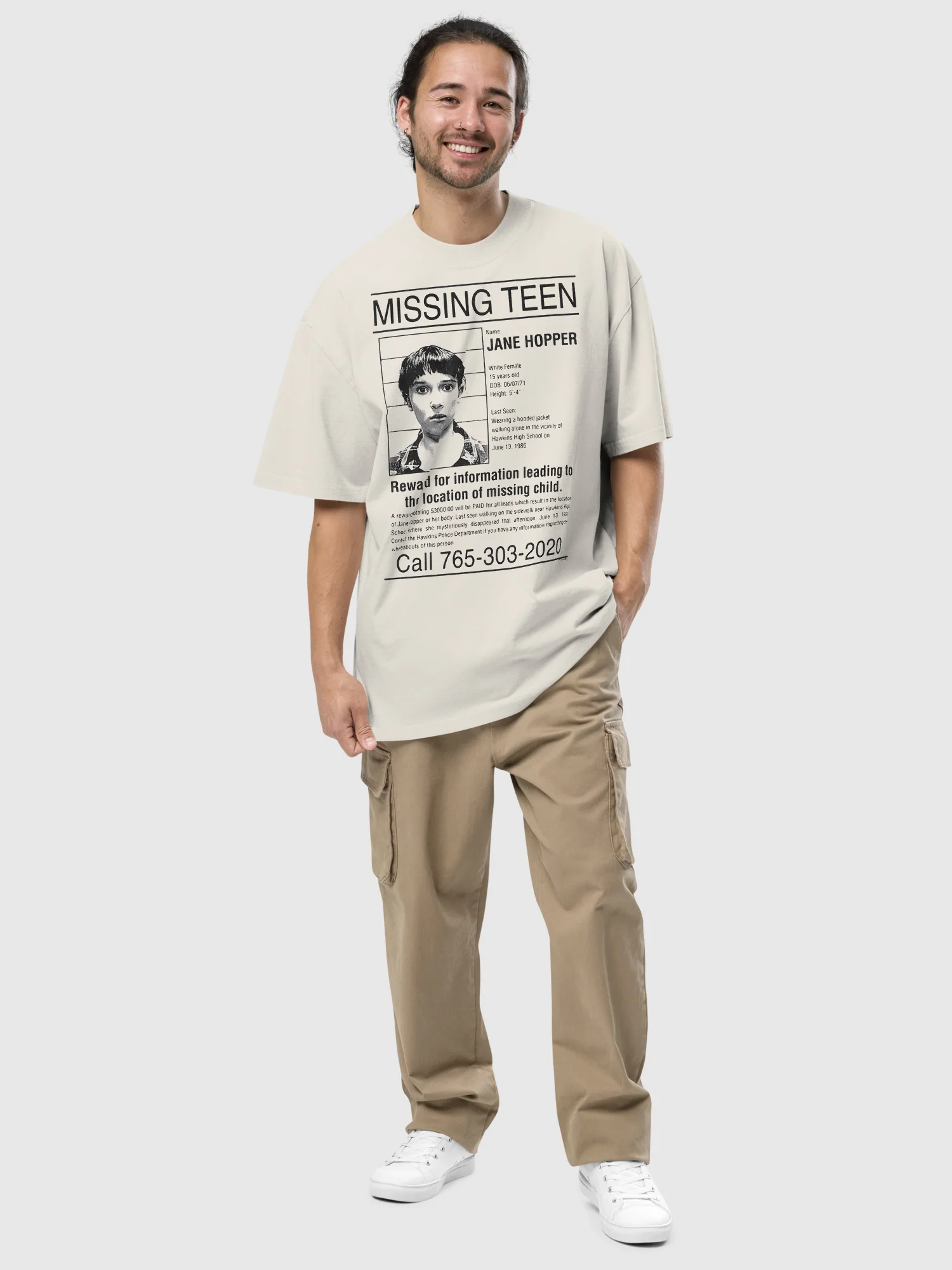 Stranger Things Oversized T-Shirt Missing Jane - Image 3