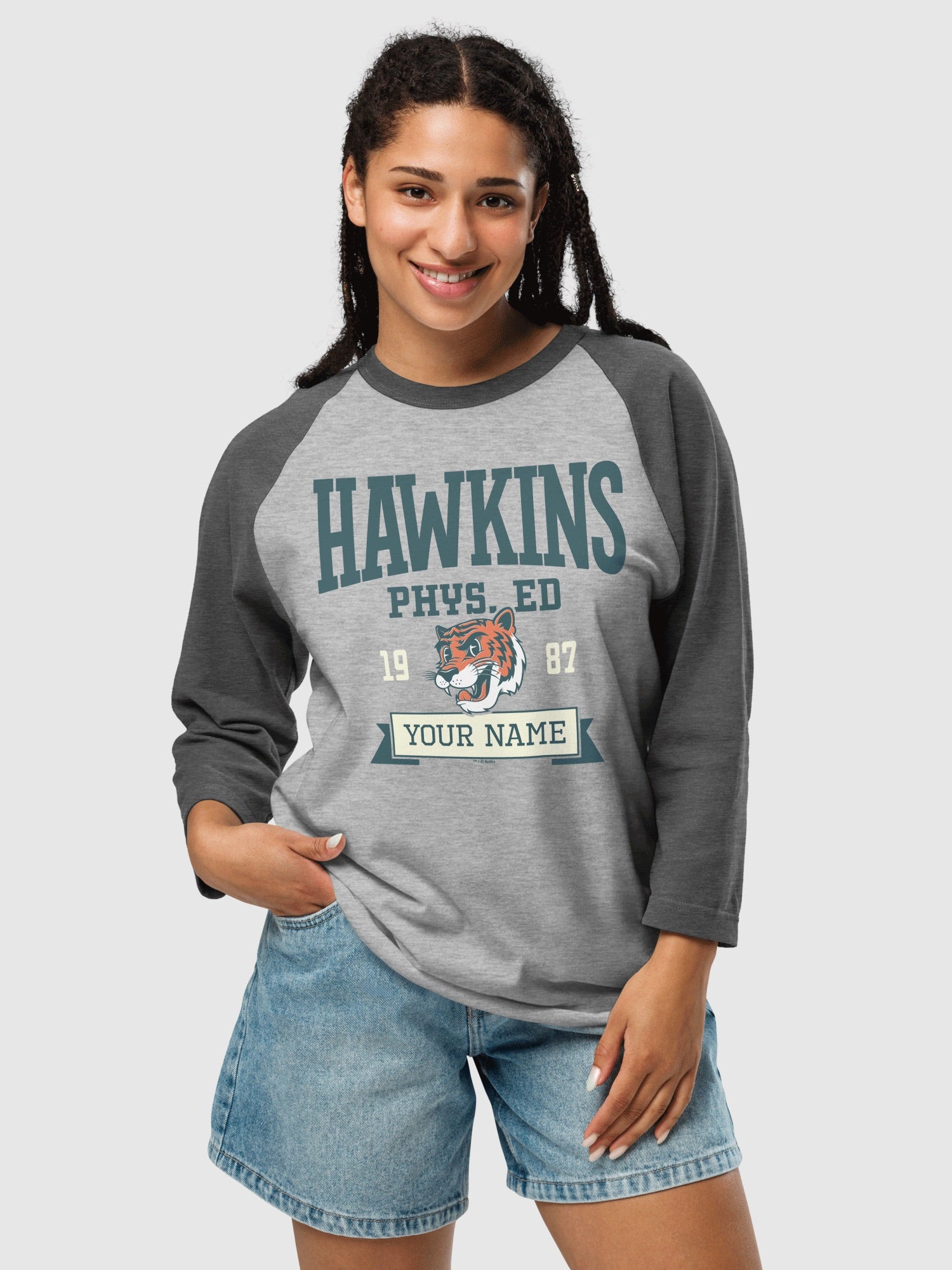 Stranger Things Personalized Raglan Shirt Hawkins Phys Ed. - Image 2