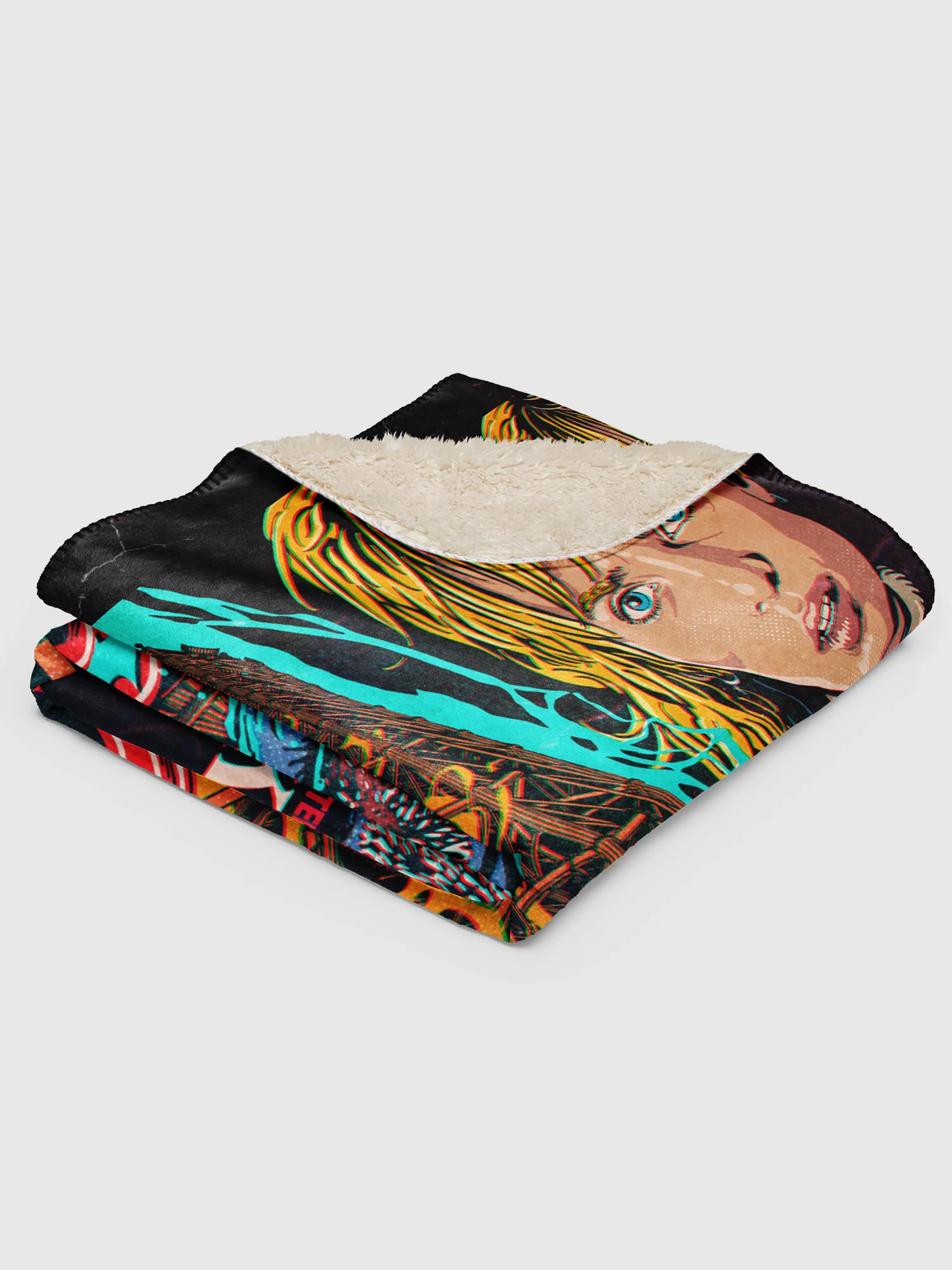 Stranger Things Season 5 Butcher Billy Shock Jock Sherpa Blanket - Image 4
