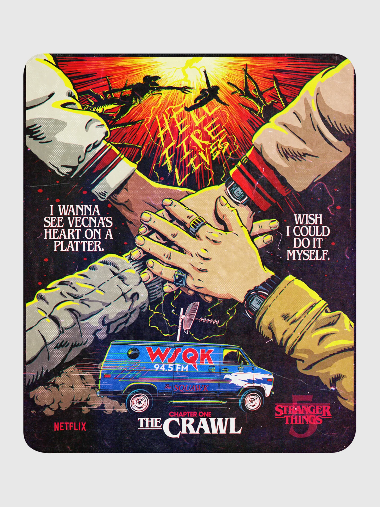 Stranger Things Season 5 x Butcher Billy The Crawl Premium Sherpa Blanket - Image 6