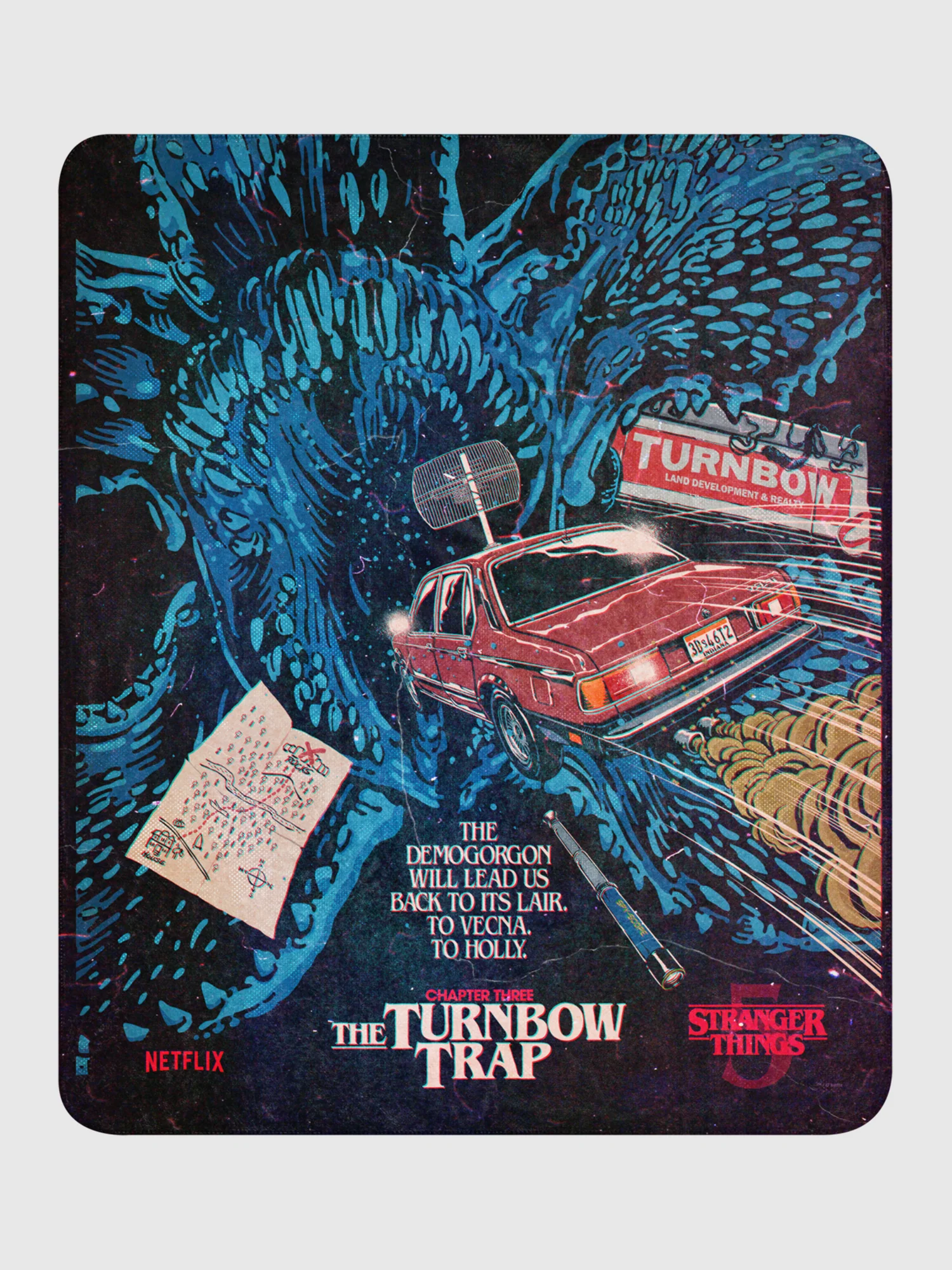 Stranger Things Season 5 x Butcher Billy The Turnbow Trap Sherpa Blanket - Image 6