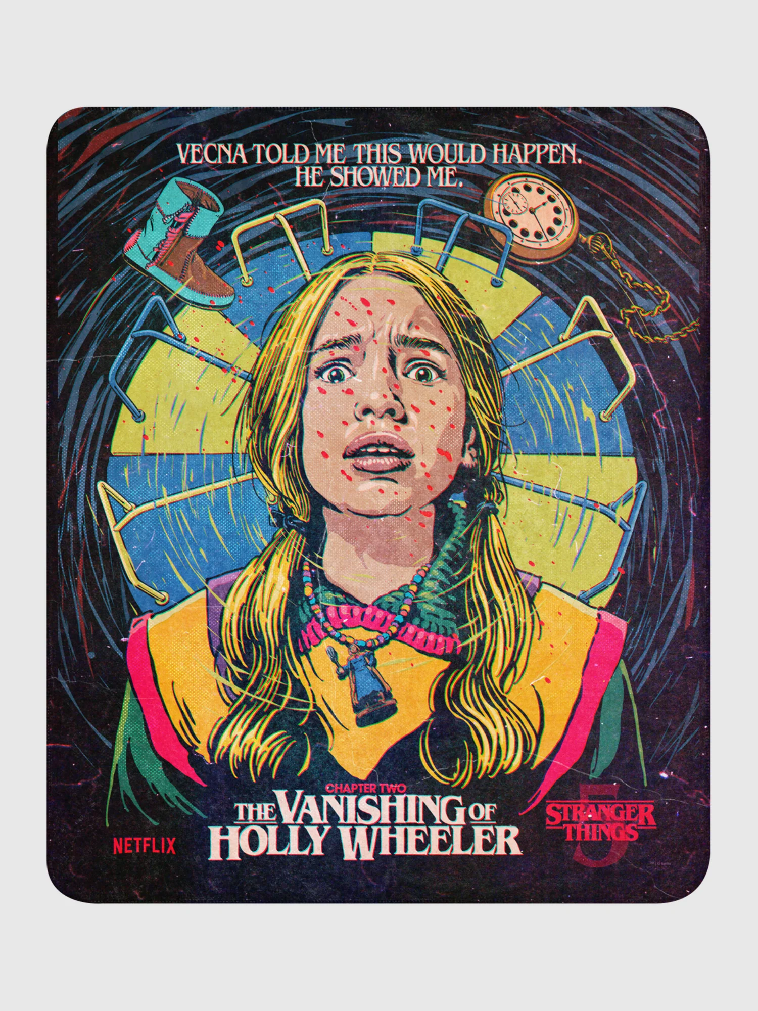 Stranger Things Season 5 x Butcher Billy The Vanishing of Holly Wheeler Premium Sherpa Blanket - Image 6