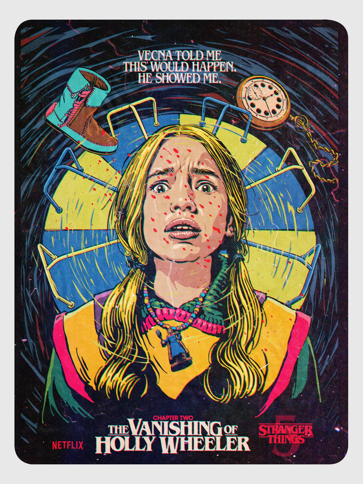 Stranger Things Season 5 x Butcher Billy The Vanishing of Holly Wheeler Premium Sherpa Blanket - Image 8