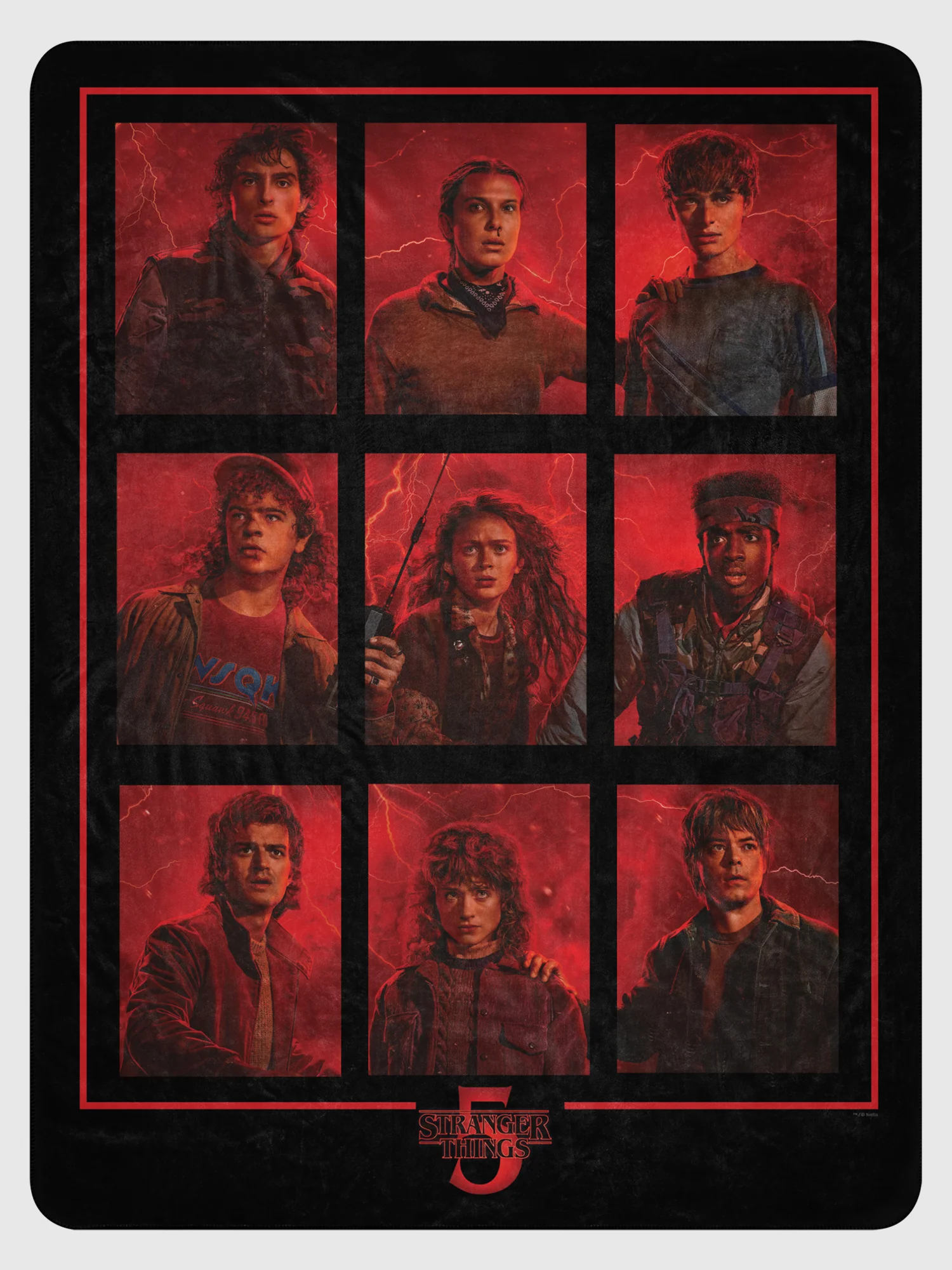 Stranger Things Sherpa Blanket Season 5 Characters Grid - Image 2