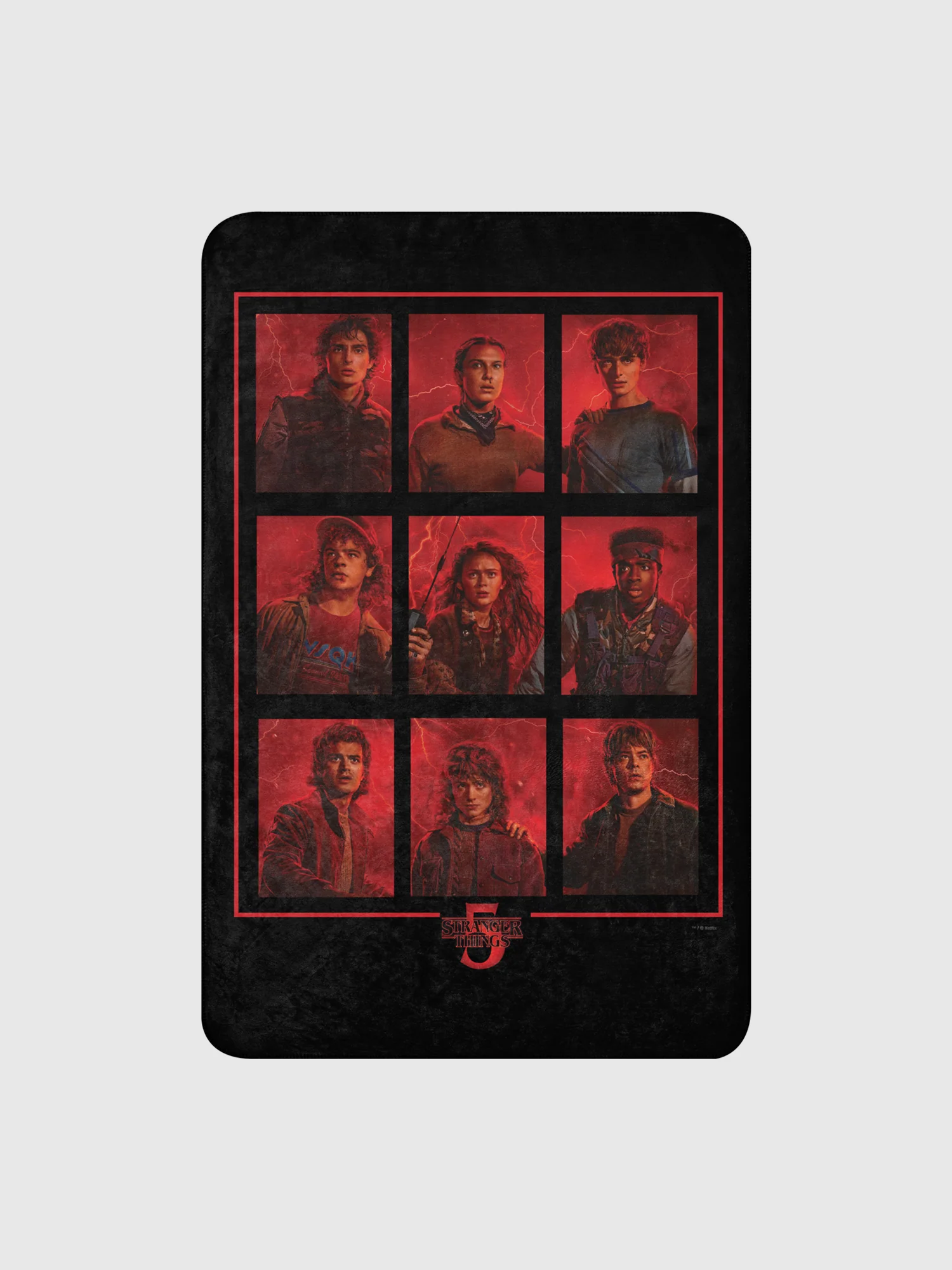 Stranger Things Sherpa Blanket Season 5 Characters Grid - Image 4