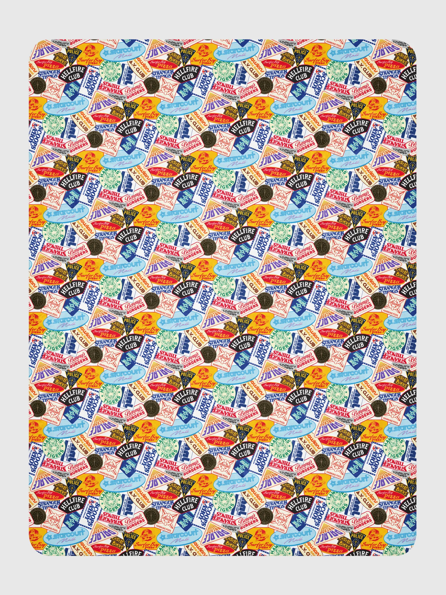 Stranger Things Sherpa Blanket Logo Collage - Image 5