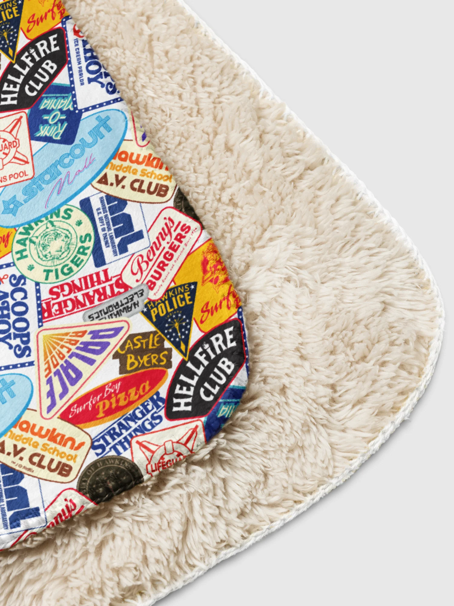 Stranger Things Sherpa Blanket Logo Collage - Image 7