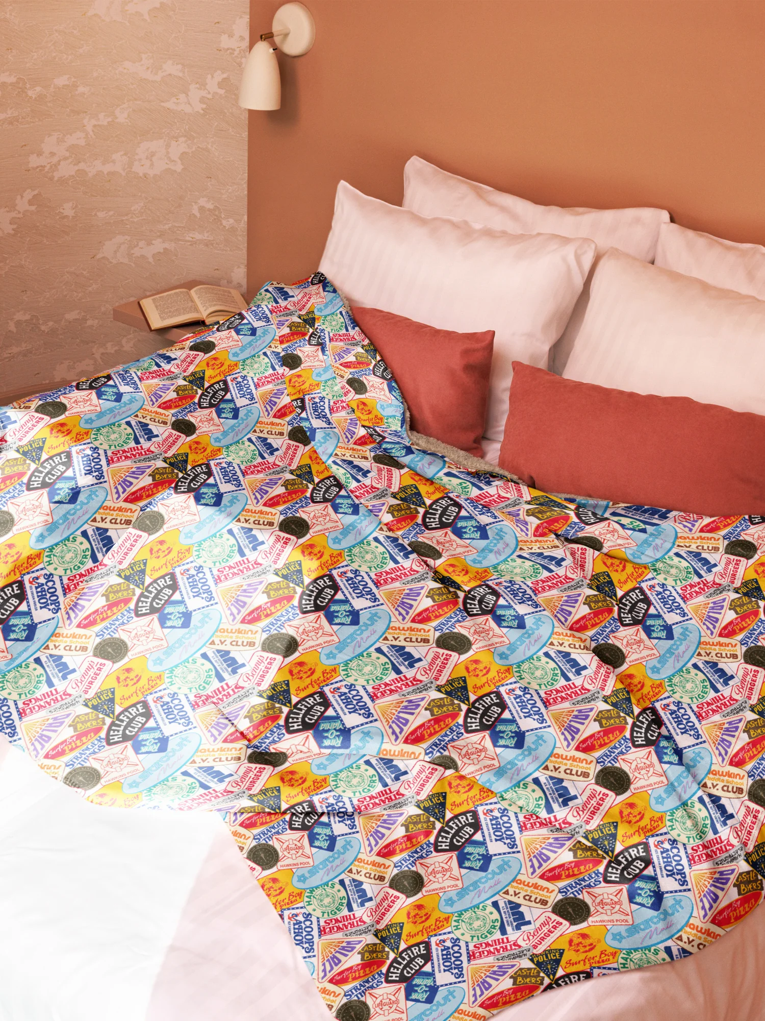 Stranger Things Sherpa Blanket Logo Collage - Image 8