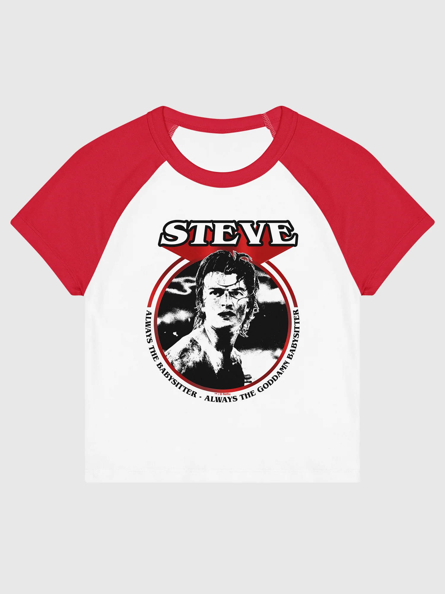 Stranger Things Steve Babysitter Women's Baby Raglan Tee - Image 2