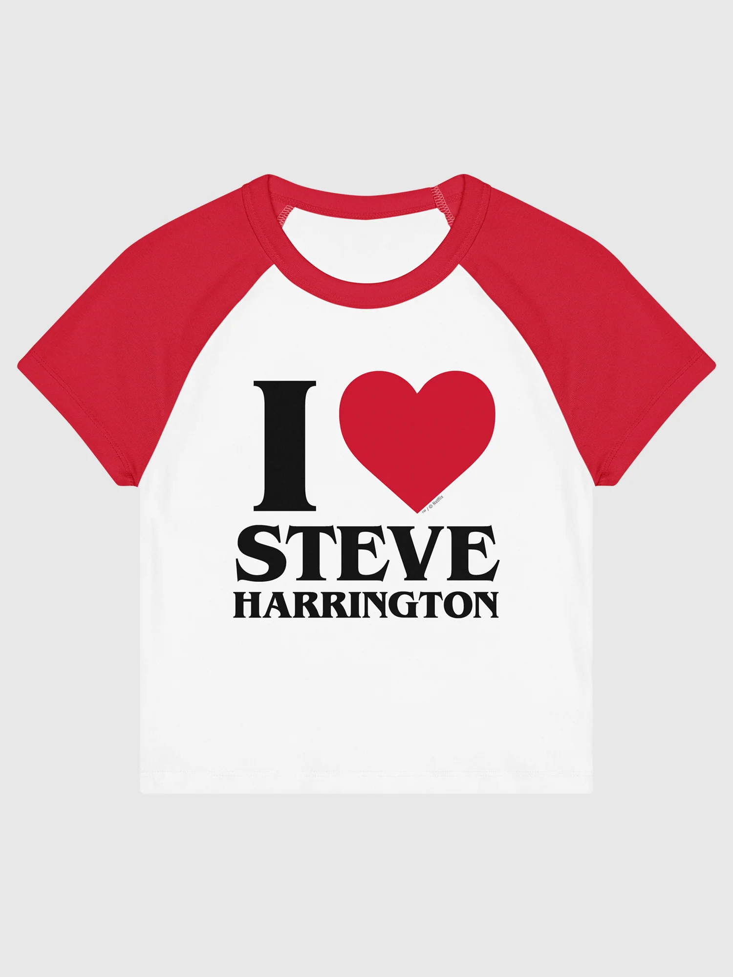 Stranger Things Steve Harrington Heart Women's Baby Raglan Tee - Image 2